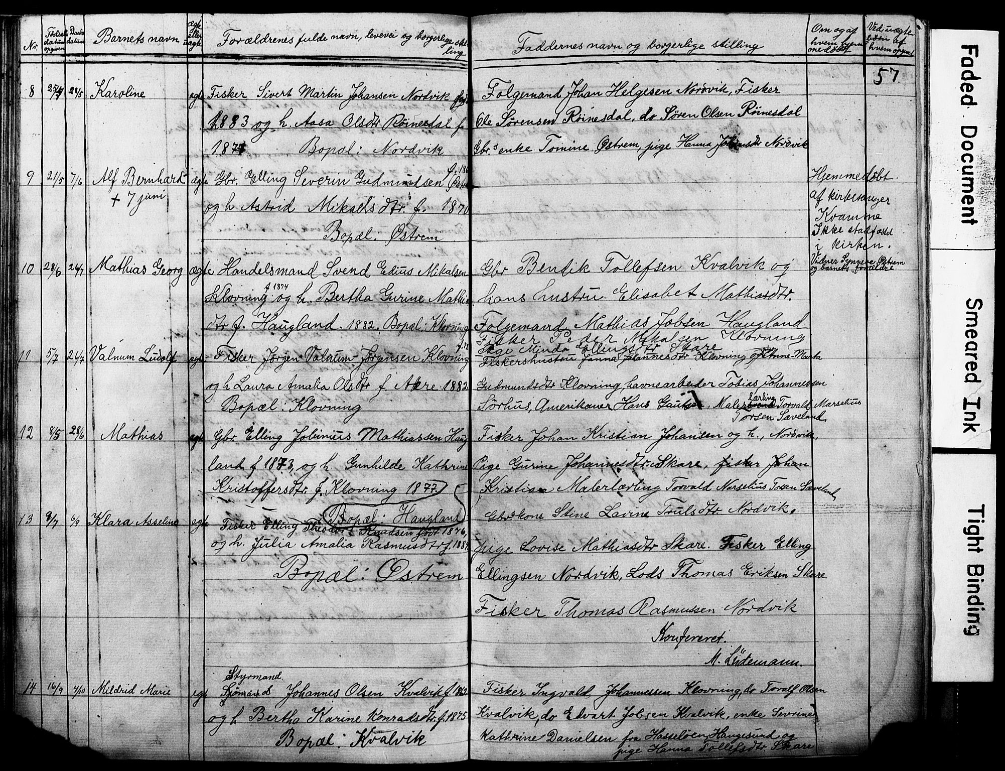 Torvastad sokneprestkontor, SAST/A -101857/H/Ha/Hab/L0005: Parish register (copy) no. B 5, 1857-1908, p. 57
