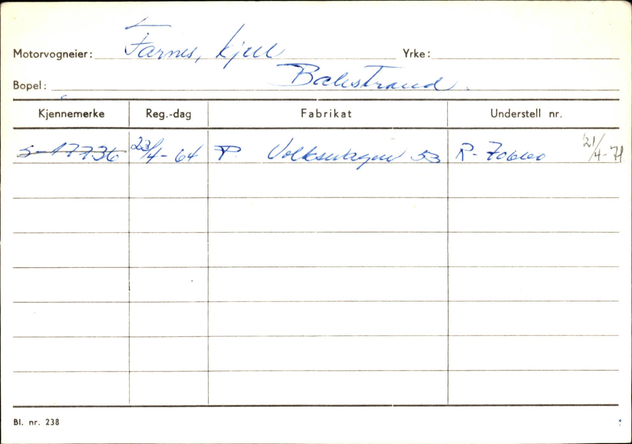 Statens vegvesen, Sogn og Fjordane vegkontor, AV/SAB-A-5301/4/F/L0132: Eigarregister Askvoll A-Å. Balestrand A-Å, 1945-1975, p. 1706