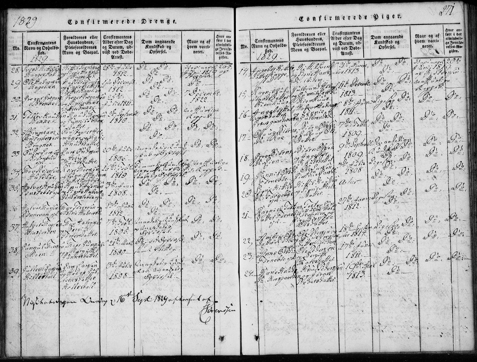 Rollag kirkebøker, AV/SAKO-A-240/G/Ga/L0001: Parish register (copy) no. I 1, 1814-1831, p. 271