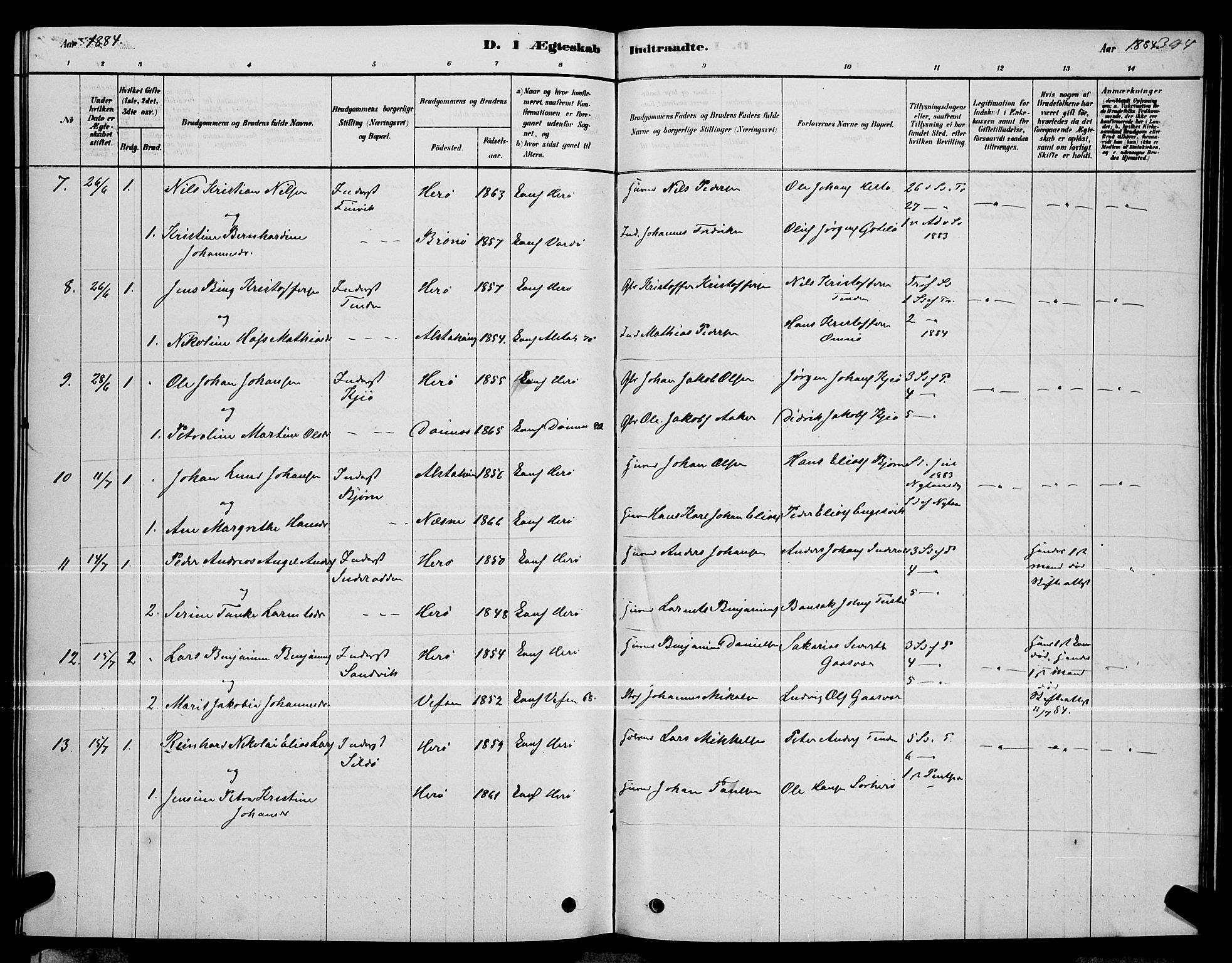 Ministerialprotokoller, klokkerbøker og fødselsregistre - Nordland, AV/SAT-A-1459/834/L0513: Parish register (copy) no. 834C04, 1877-1892, p. 394