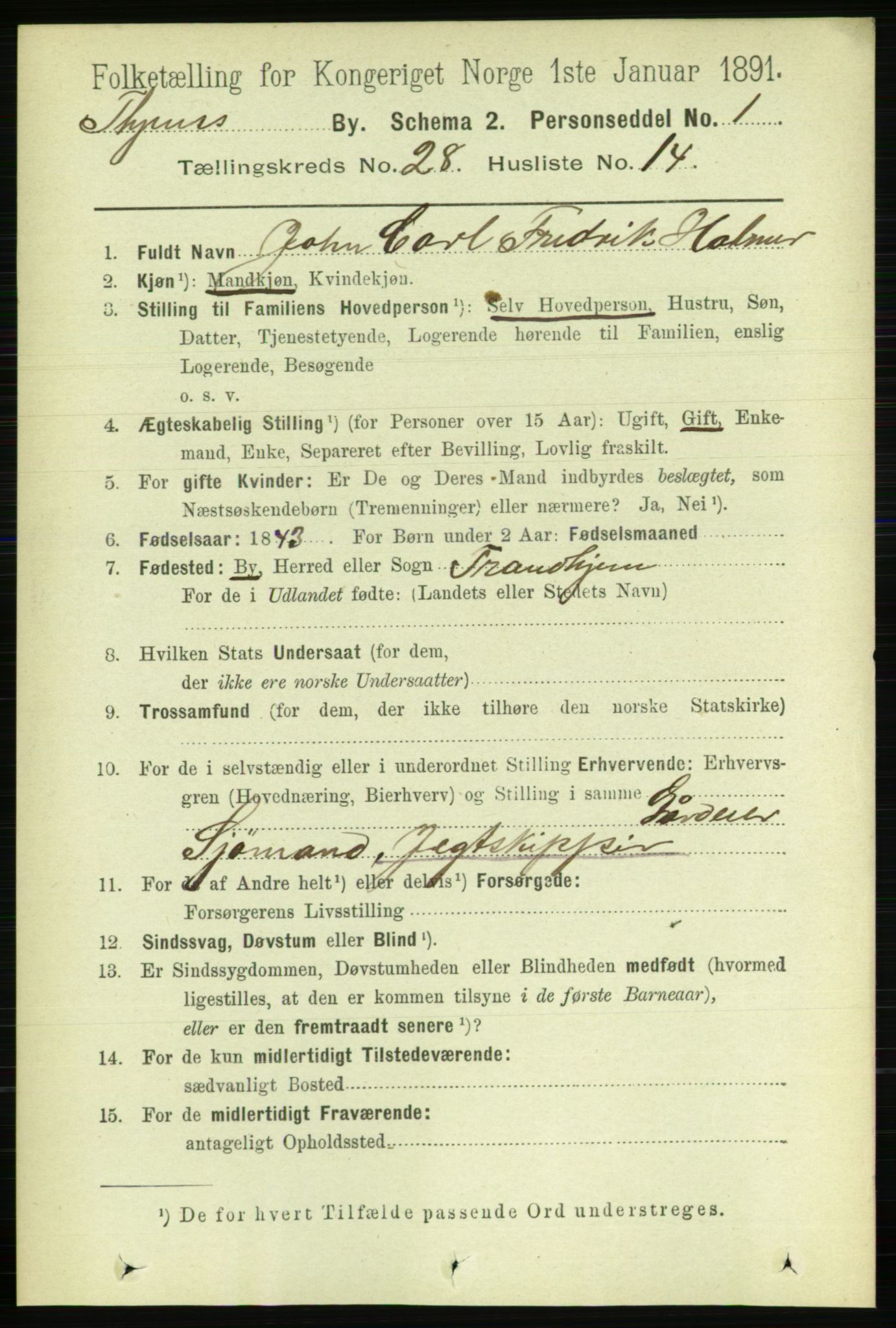 RA, 1891 census for 1601 Trondheim, 1891, p. 21148