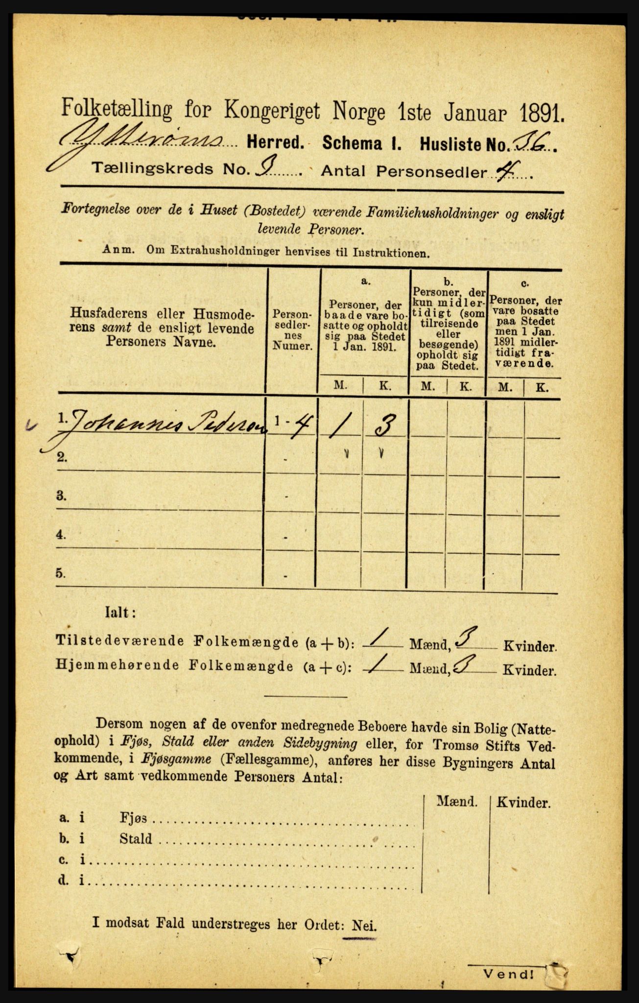 RA, 1891 census for 1722 Ytterøy, 1891, p. 1207