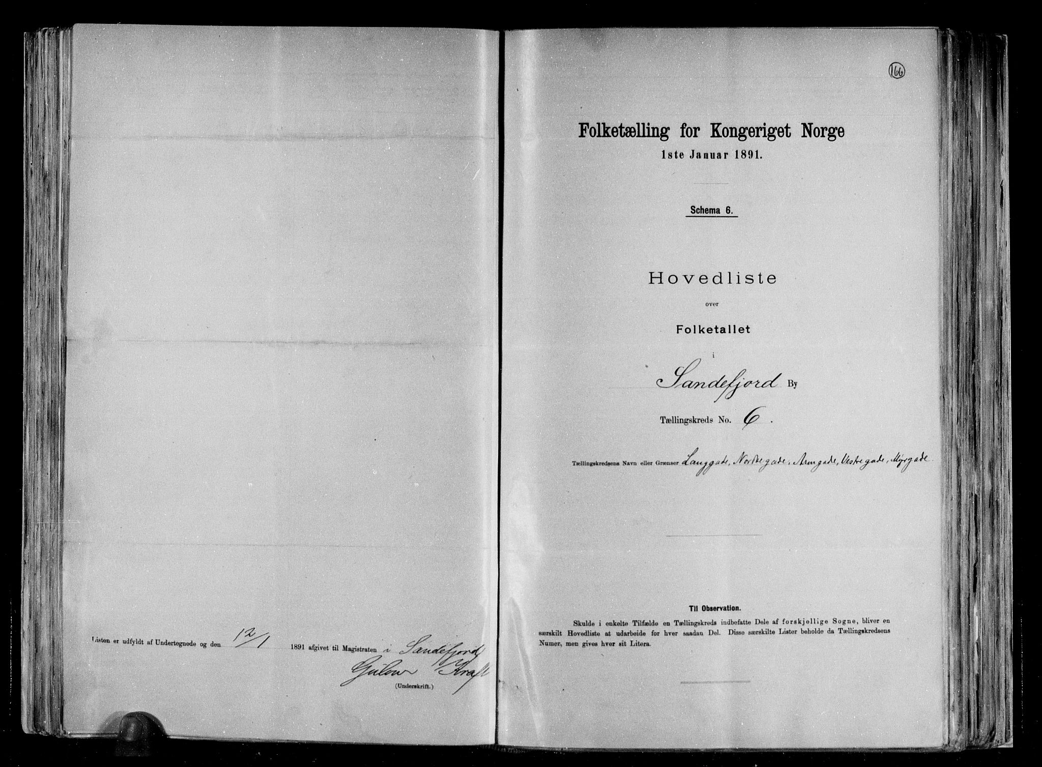 RA, 1891 census for 0706 Sandefjord, 1891, p. 14