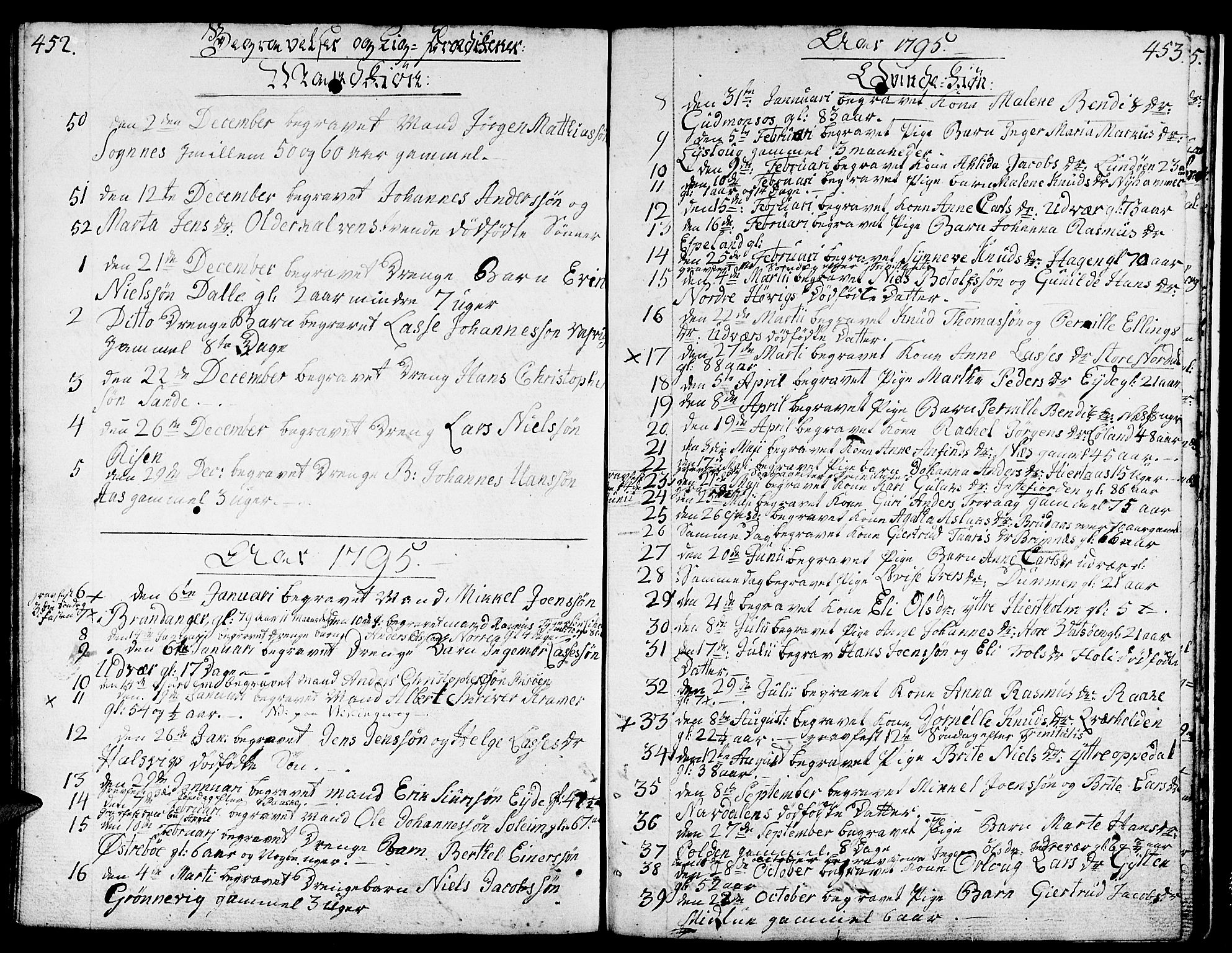 Gulen sokneprestembete, SAB/A-80201/H/Haa/Haaa/L0015: Parish register (official) no. A 15, 1788-1798, p. 452-453