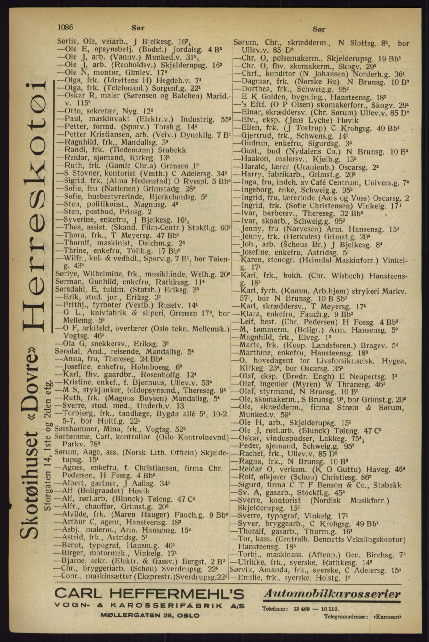 Kristiania/Oslo adressebok, PUBL/-, 1927, p. 1086