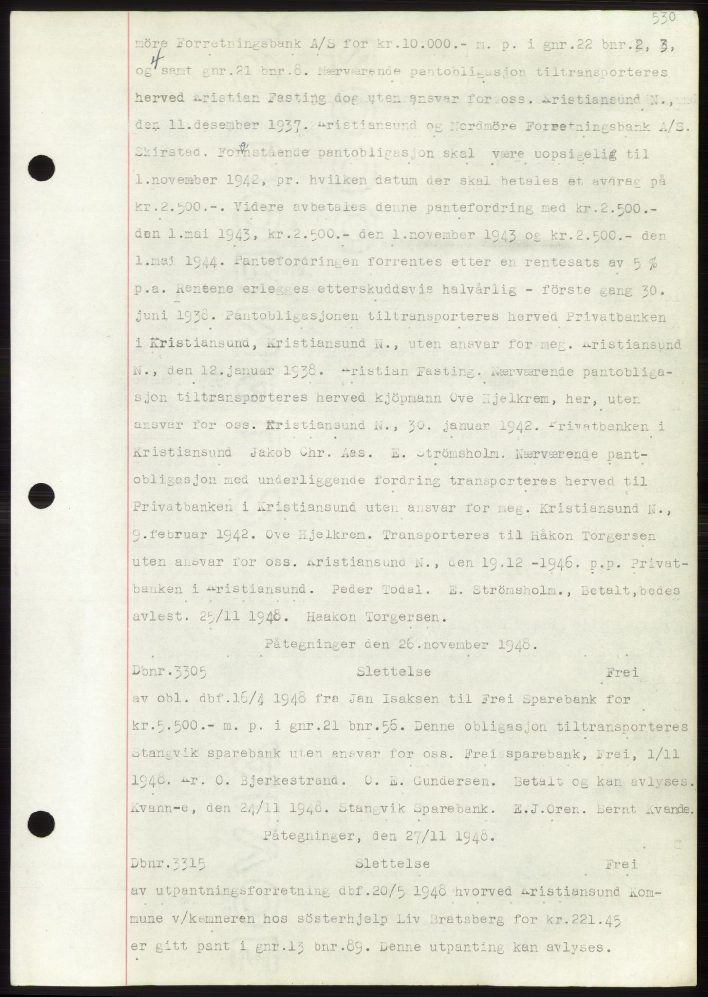 Nordmøre sorenskriveri, SAT/A-4132/1/2/2Ca: Mortgage book no. C82b, 1946-1951, Diary no: : 3305/1948