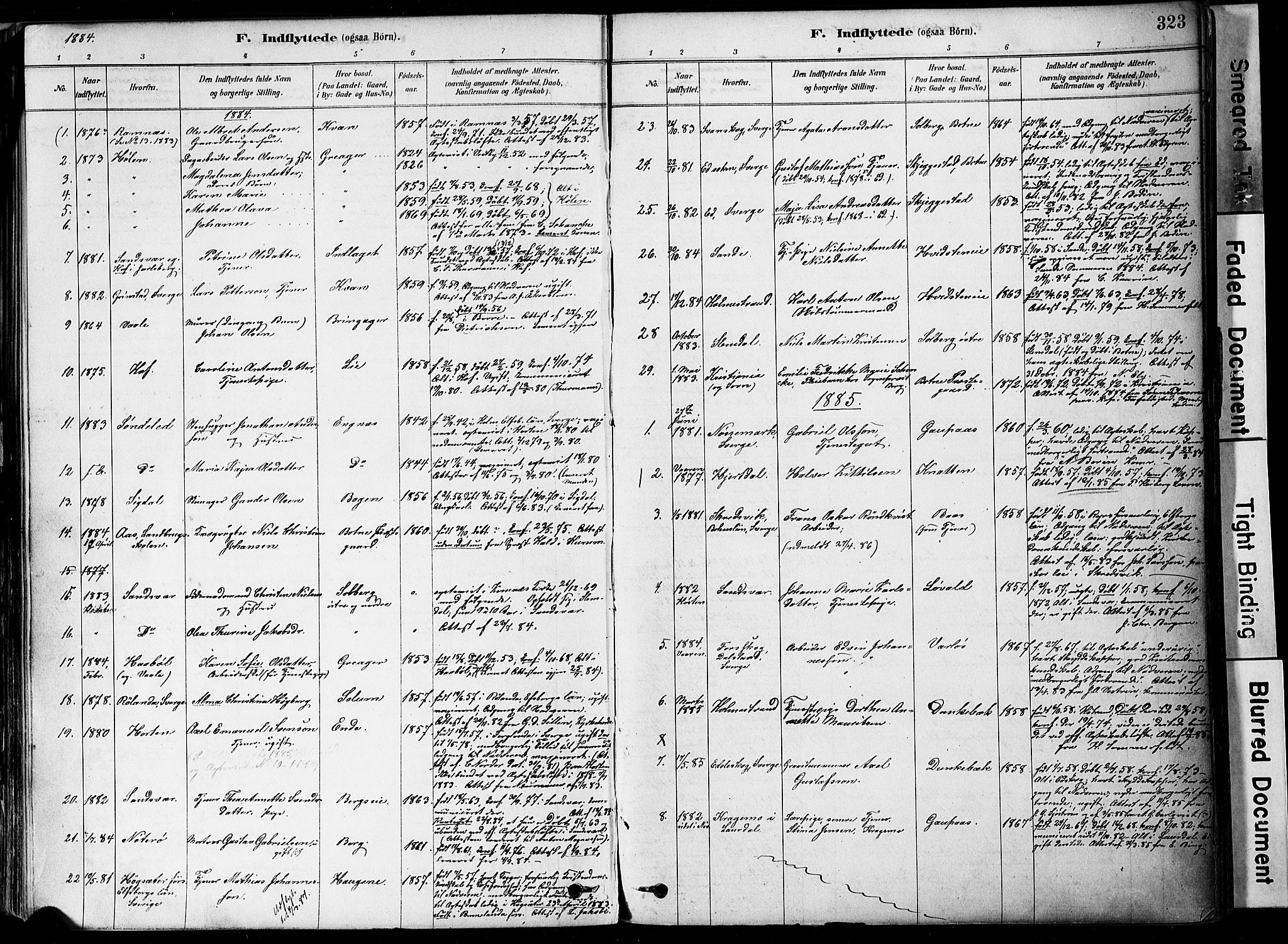 Botne kirkebøker, SAKO/A-340/F/Fa/L0007: Parish register (official) no. I 7, 1878-1910, p. 323
