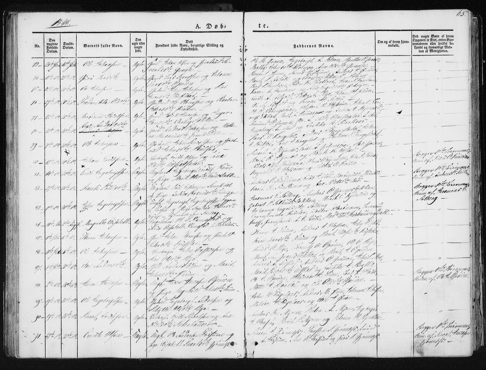 Ministerialprotokoller, klokkerbøker og fødselsregistre - Sør-Trøndelag, SAT/A-1456/668/L0805: Parish register (official) no. 668A05, 1840-1853, p. 65