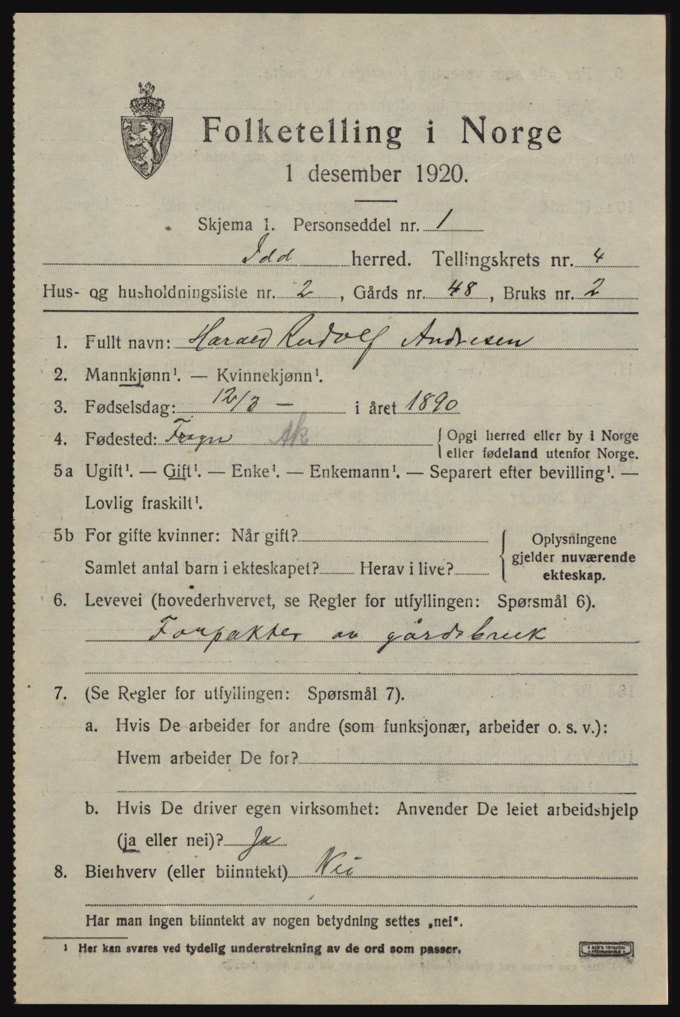 SAO, 1920 census for Idd, 1920, p. 5630