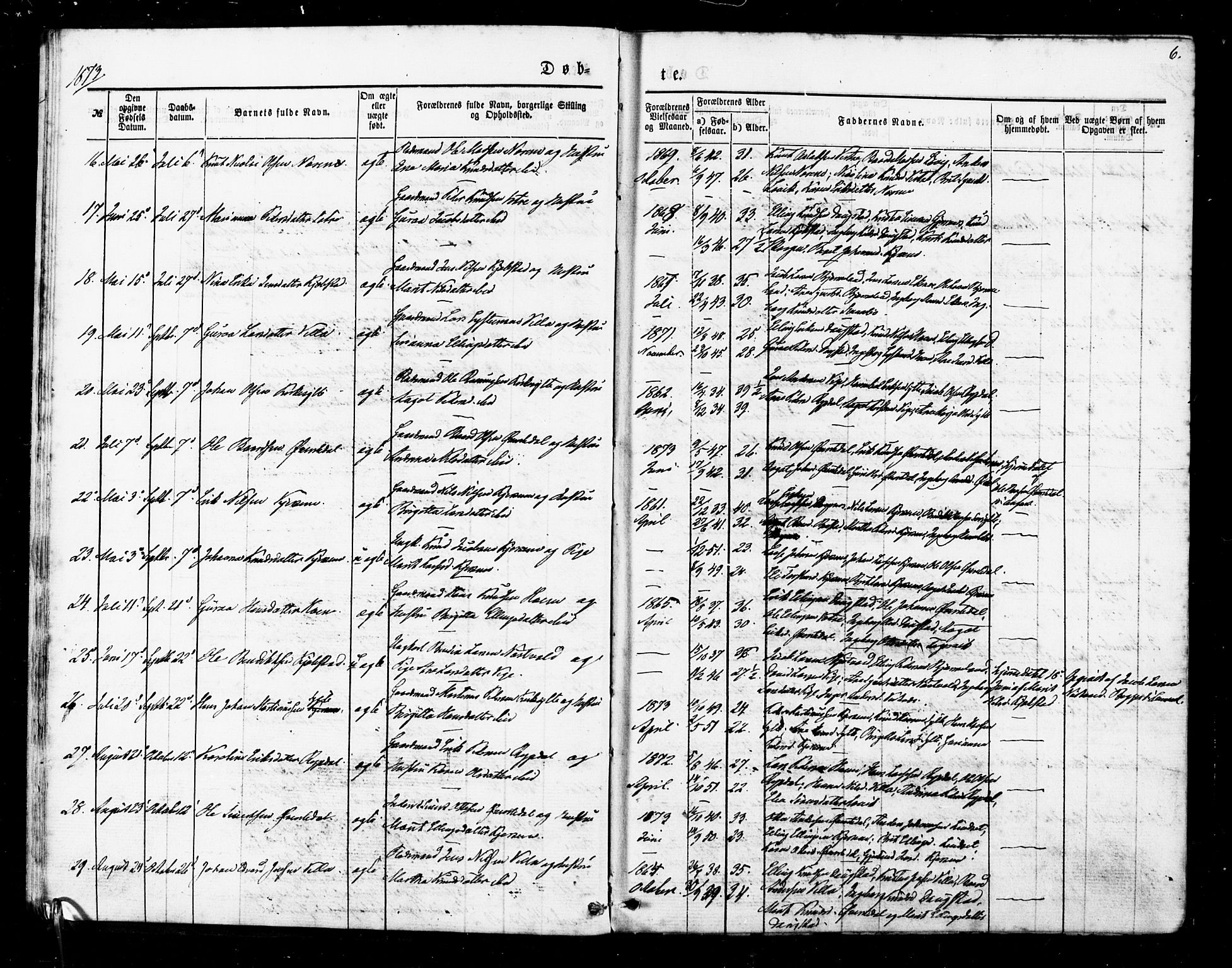 Ministerialprotokoller, klokkerbøker og fødselsregistre - Møre og Romsdal, AV/SAT-A-1454/541/L0545: Parish register (official) no. 541A02, 1872-1886, p. 6