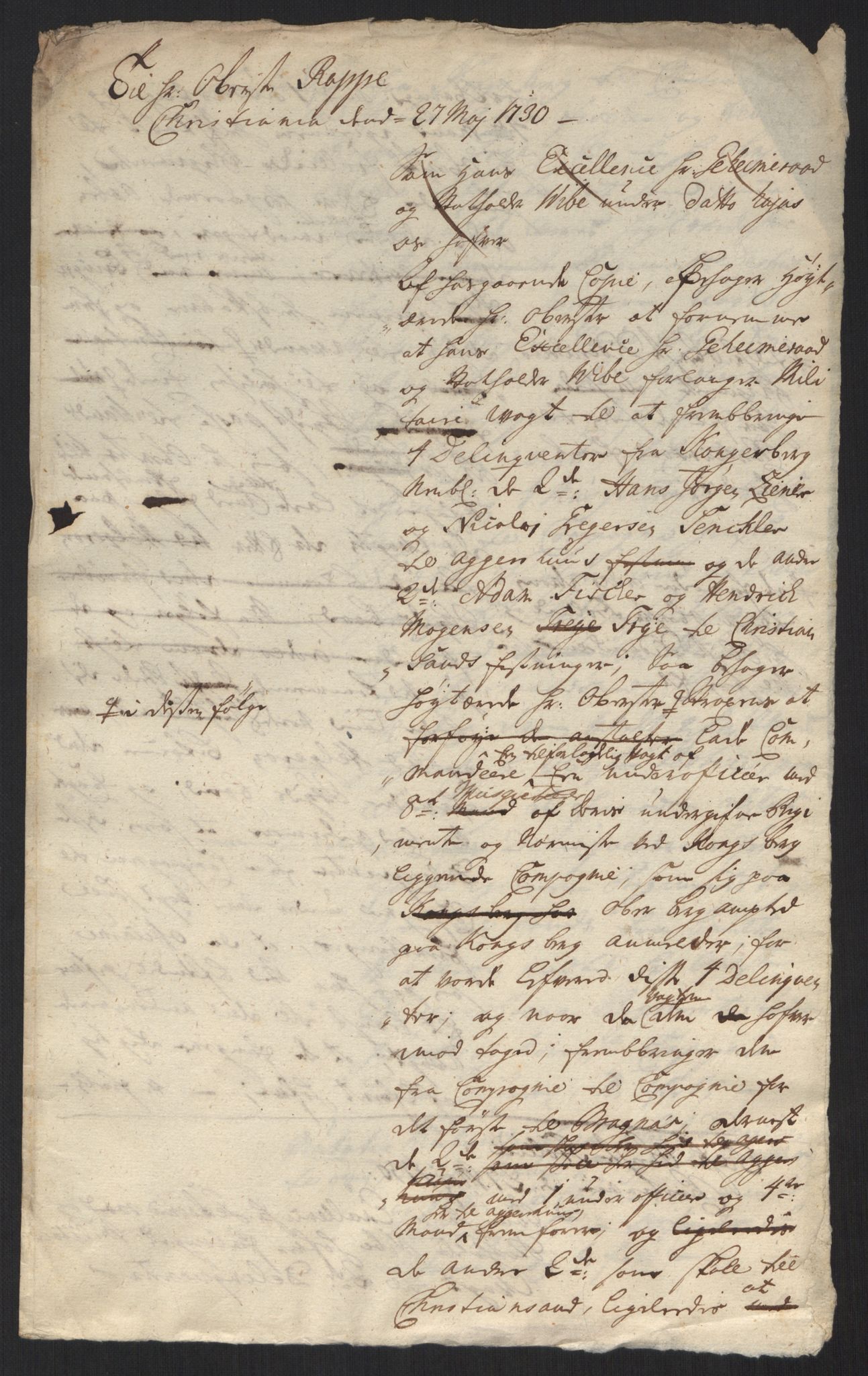 Kommanderende general (KG I) med Det norske krigsdirektorium, AV/RA-EA-5419/B/L0013: Kommanderende generals konsepter, 1730-1733, p. 47