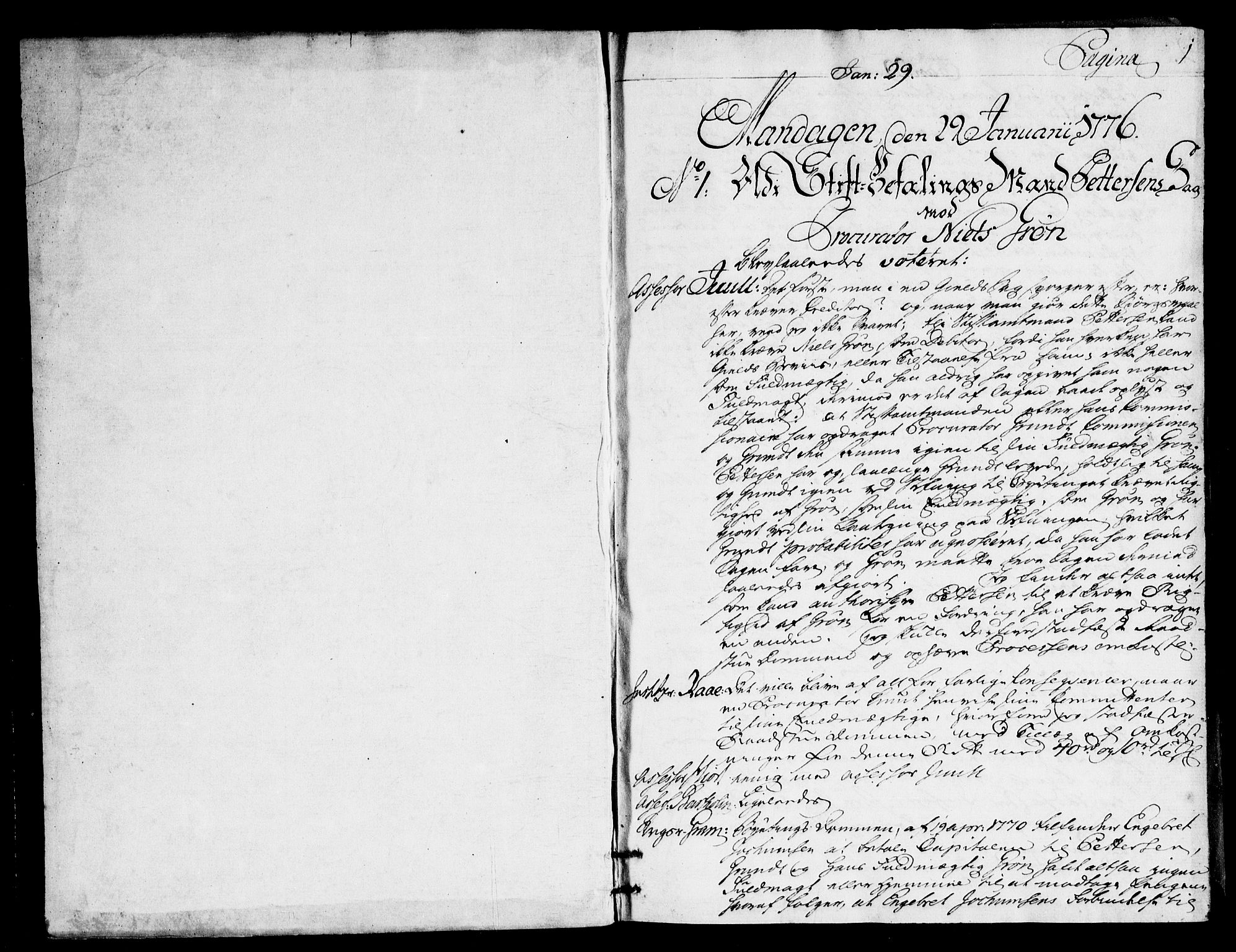 Overhoffretten 1667-1797, AV/RA-EA-2884/Ac/L0215: Voteringsprotokoll, 1776, p. 0-1