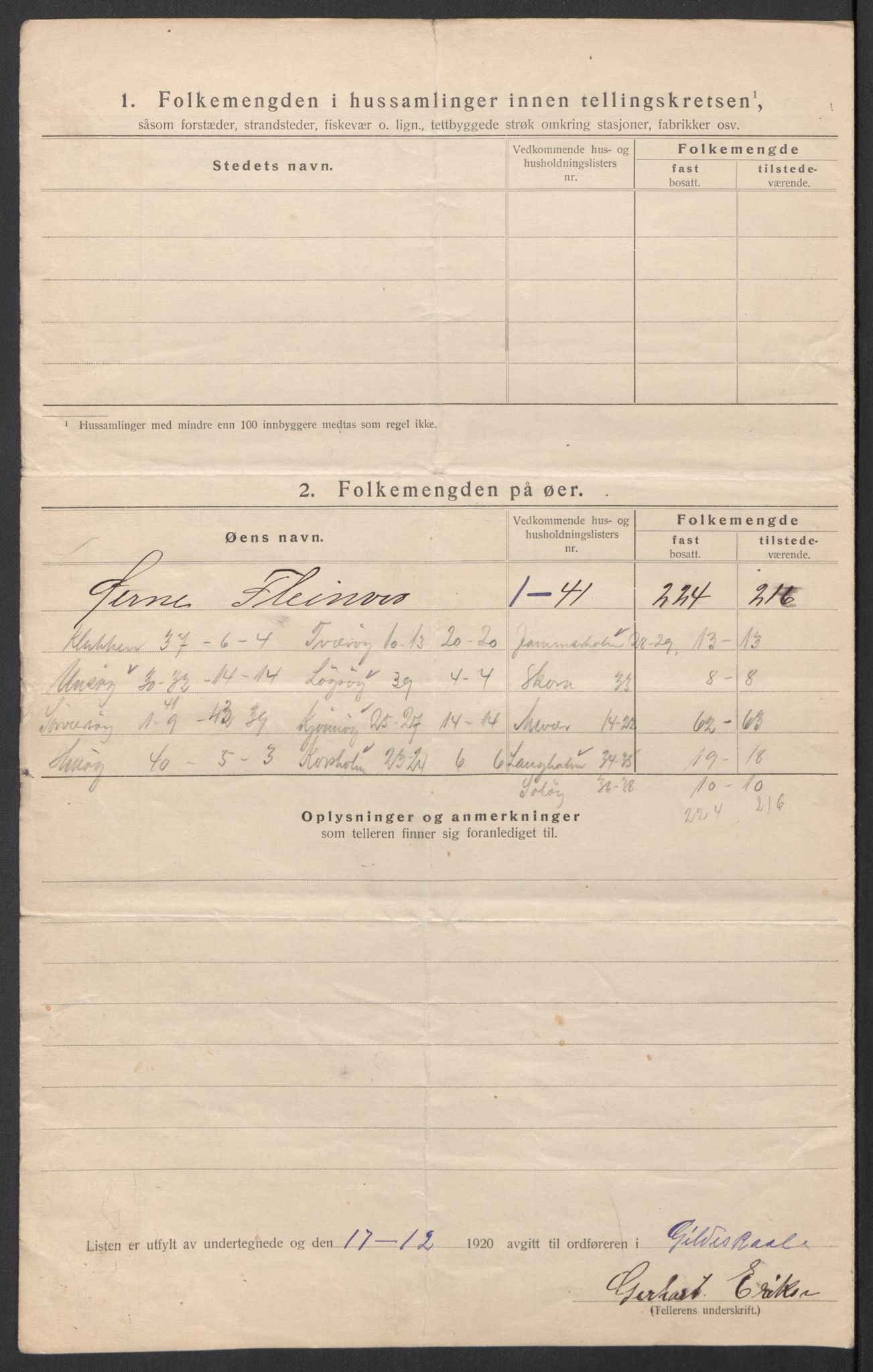 SAT, 1920 census for Gildeskål, 1920, p. 57