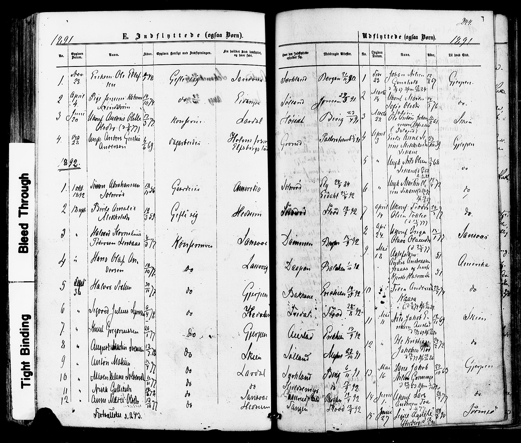 Siljan kirkebøker, AV/SAKO-A-300/F/Fa/L0002: Parish register (official) no. 2, 1870-1895, p. 244