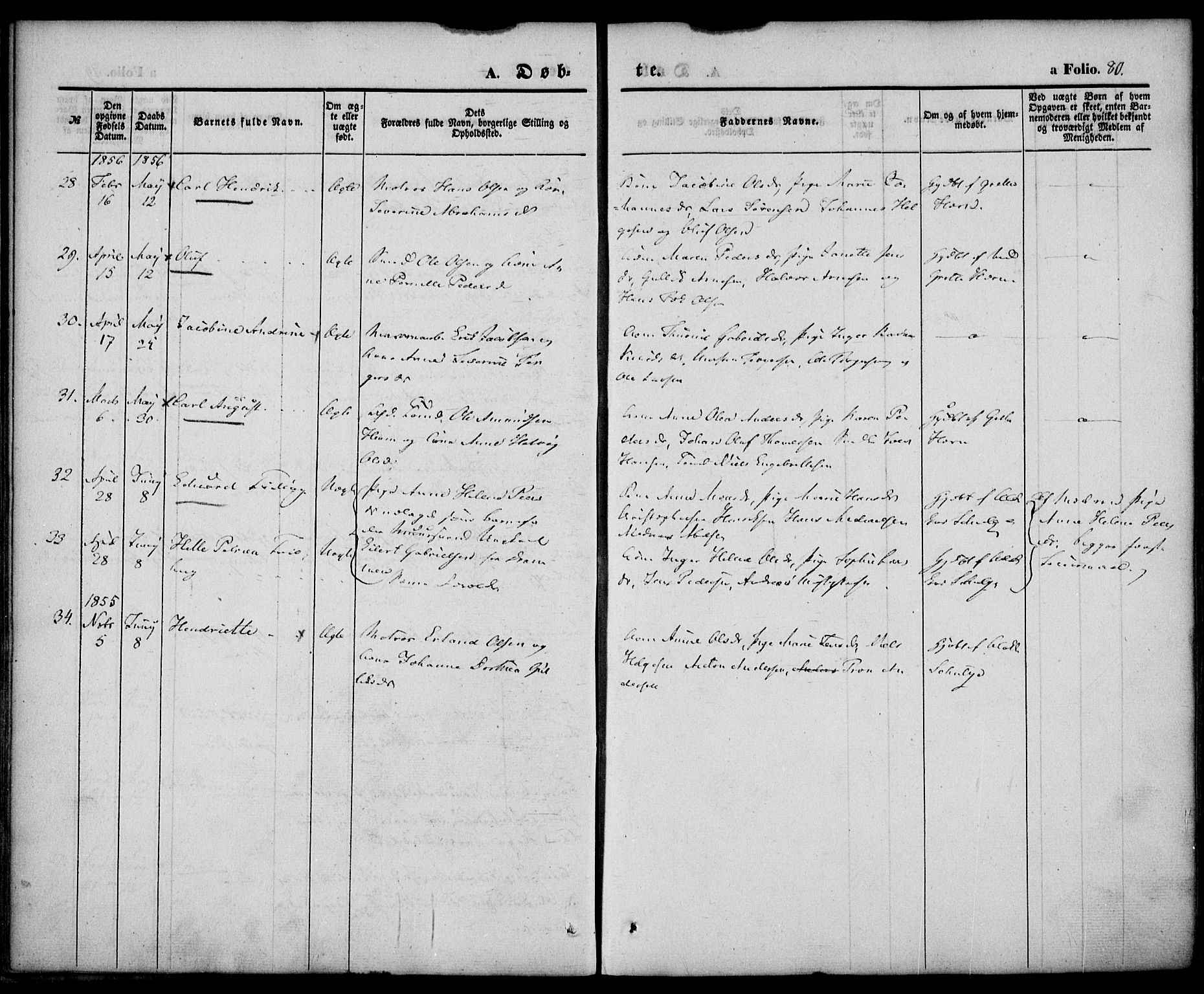 Larvik kirkebøker, SAKO/A-352/F/Fb/L0003: Parish register (official) no. II 3, 1842-1856, p. 80