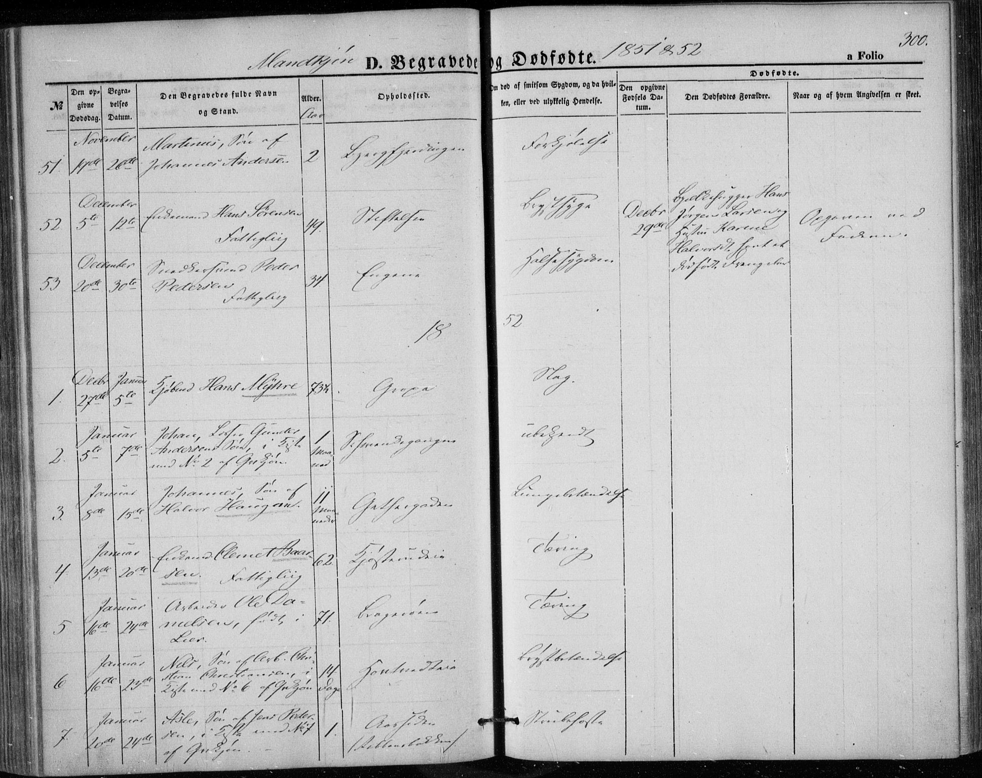 Bragernes kirkebøker, AV/SAKO-A-6/F/Fb/L0002: Parish register (official) no. II 2, 1848-1859, p. 300