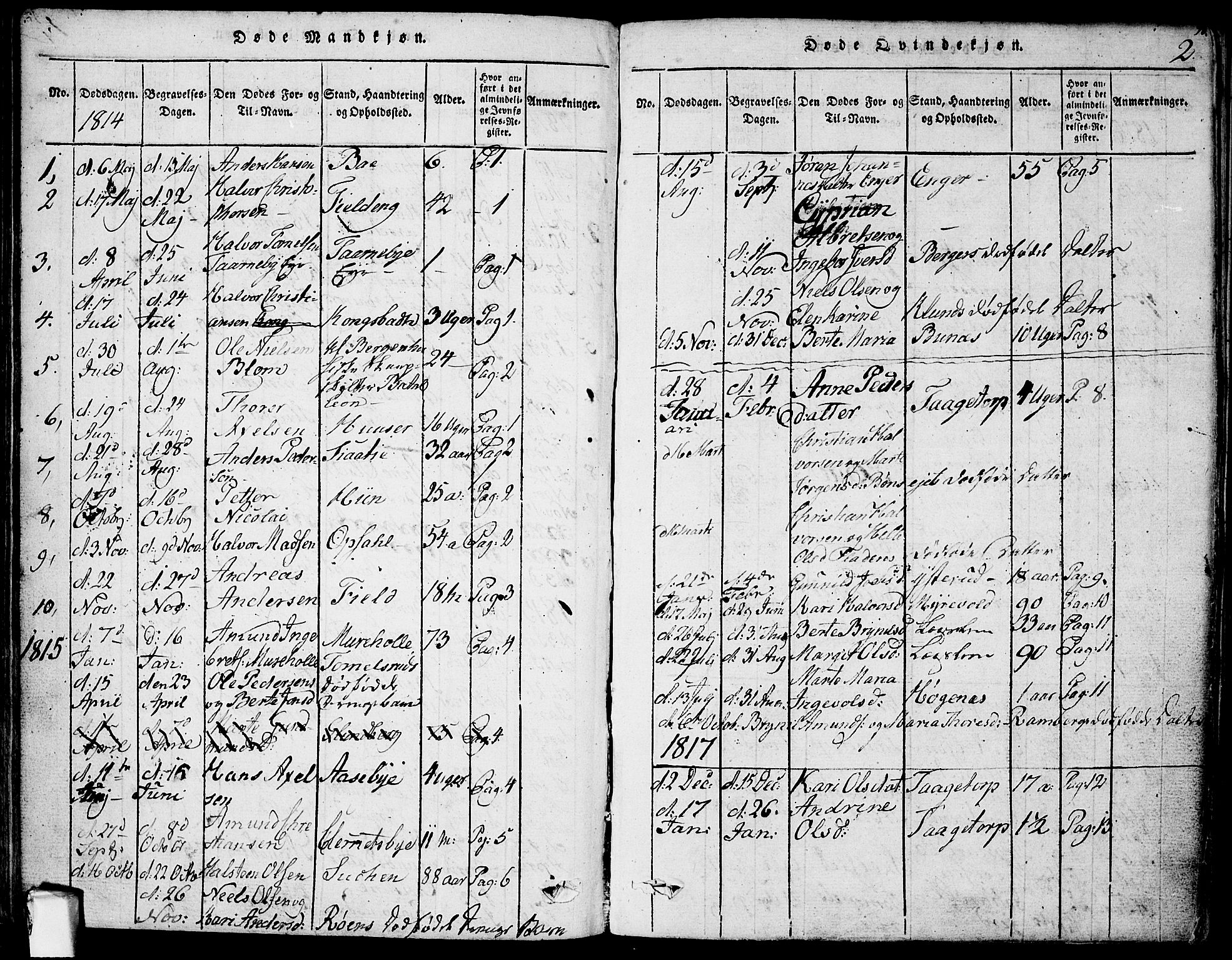 Rødenes prestekontor Kirkebøker, AV/SAO-A-2005/F/Fa/L0004: Parish register (official) no. I 4, 1814-1838, p. 98