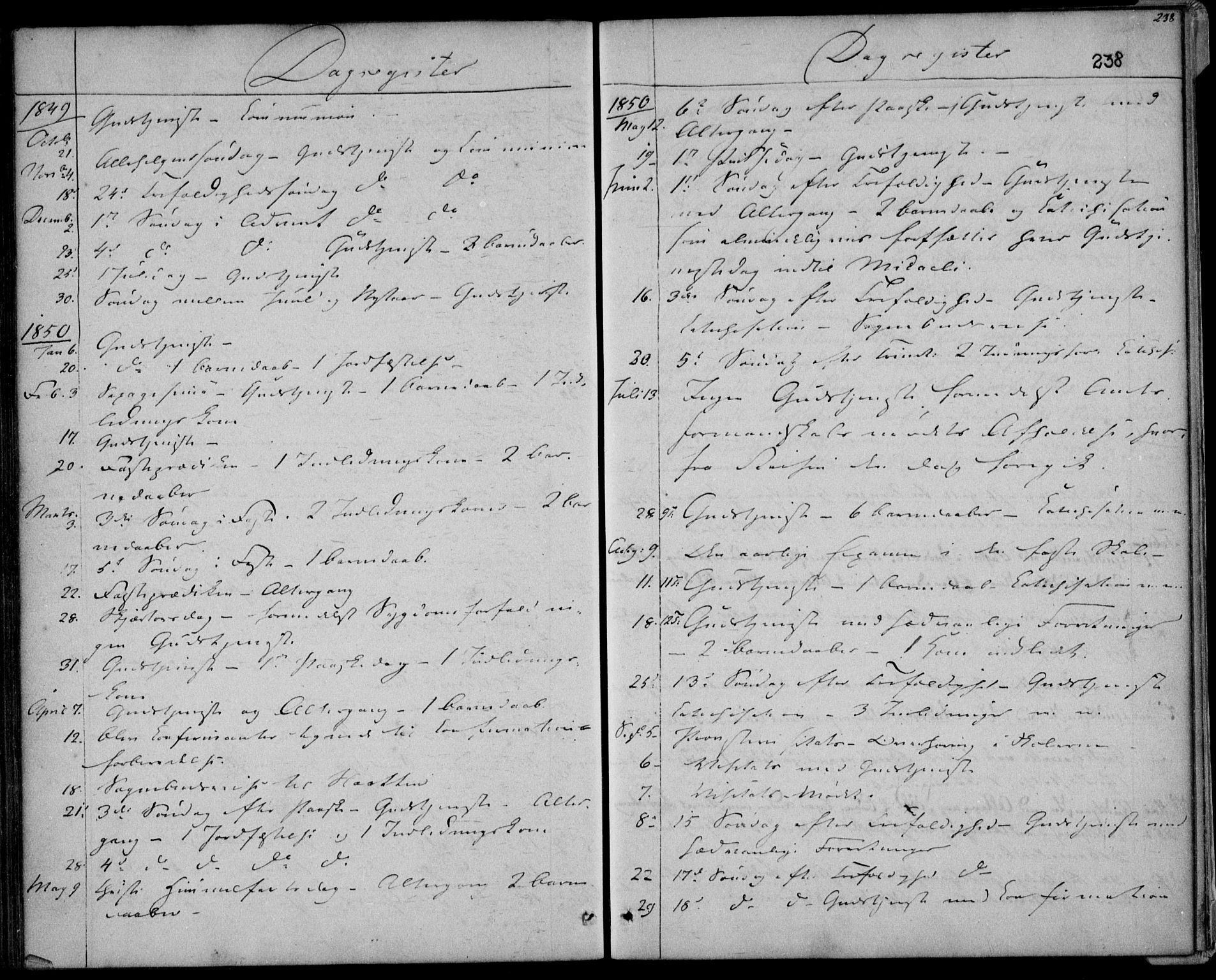 Herad sokneprestkontor, AV/SAK-1111-0018/F/Fa/Faa/L0004: Parish register (official) no. A 4, 1844-1853, p. 238