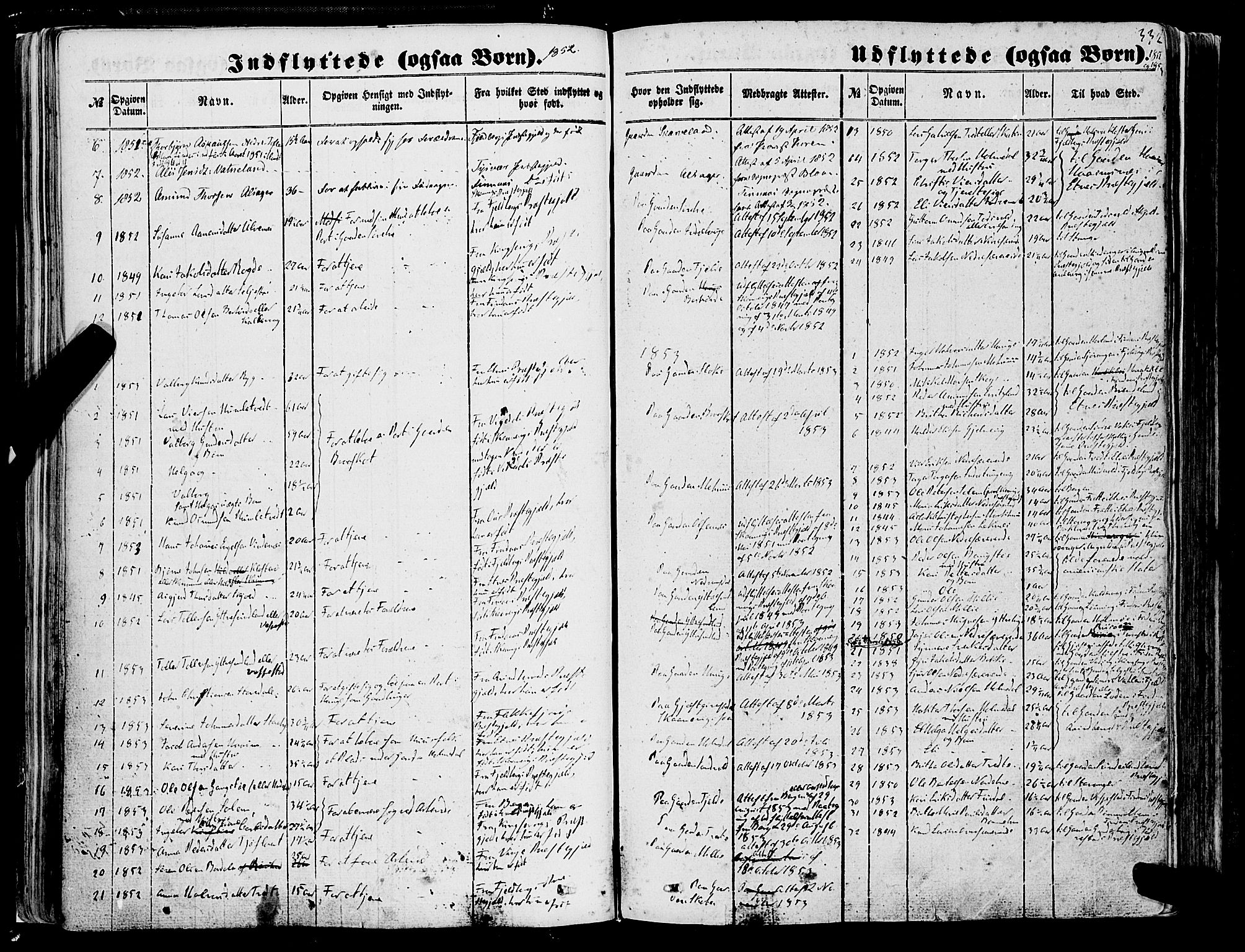 Skånevik sokneprestembete, SAB/A-77801/H/Haa: Parish register (official) no. A 5II, 1848-1869, p. 332