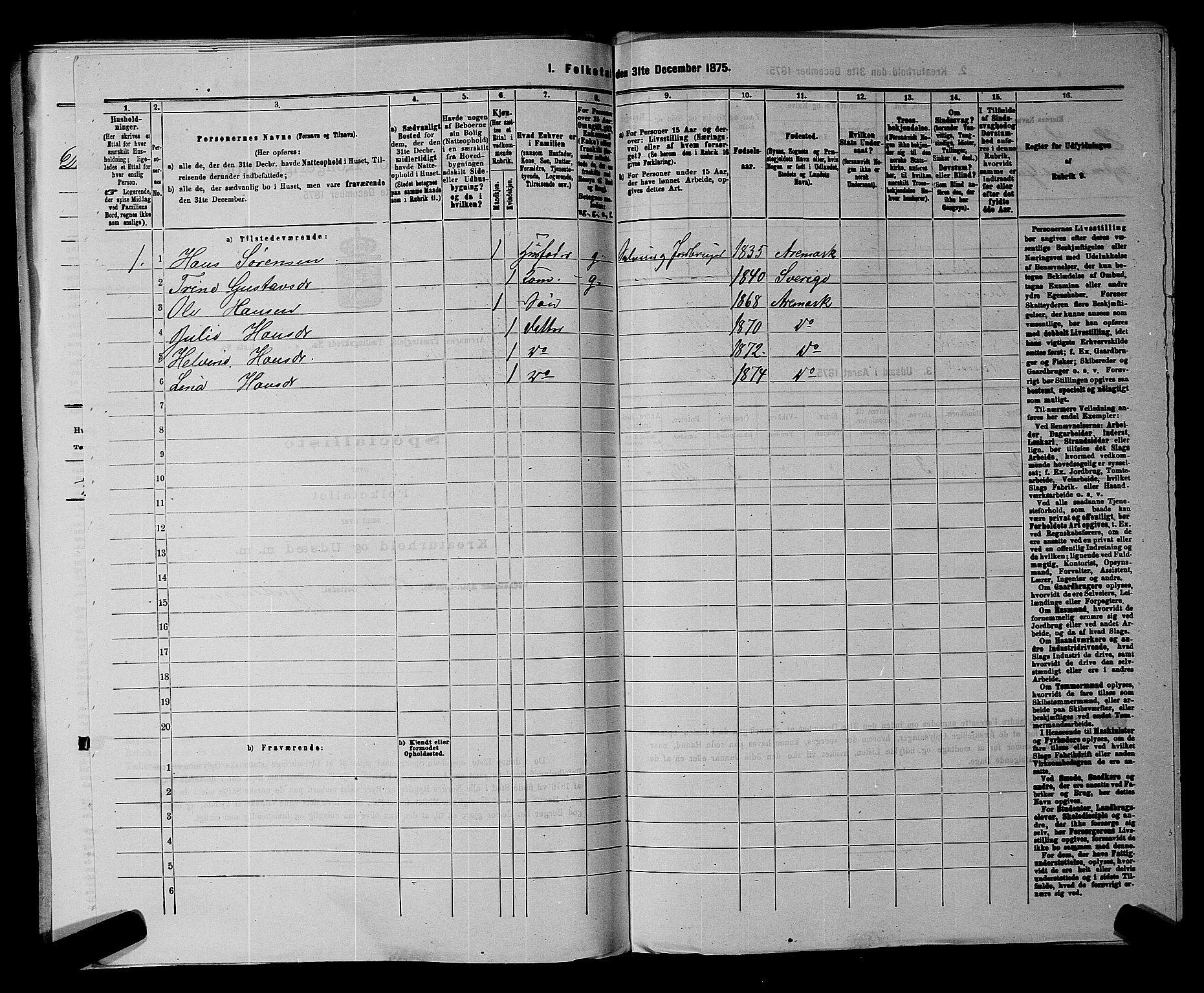 RA, 1875 census for 0118P Aremark, 1875, p. 360