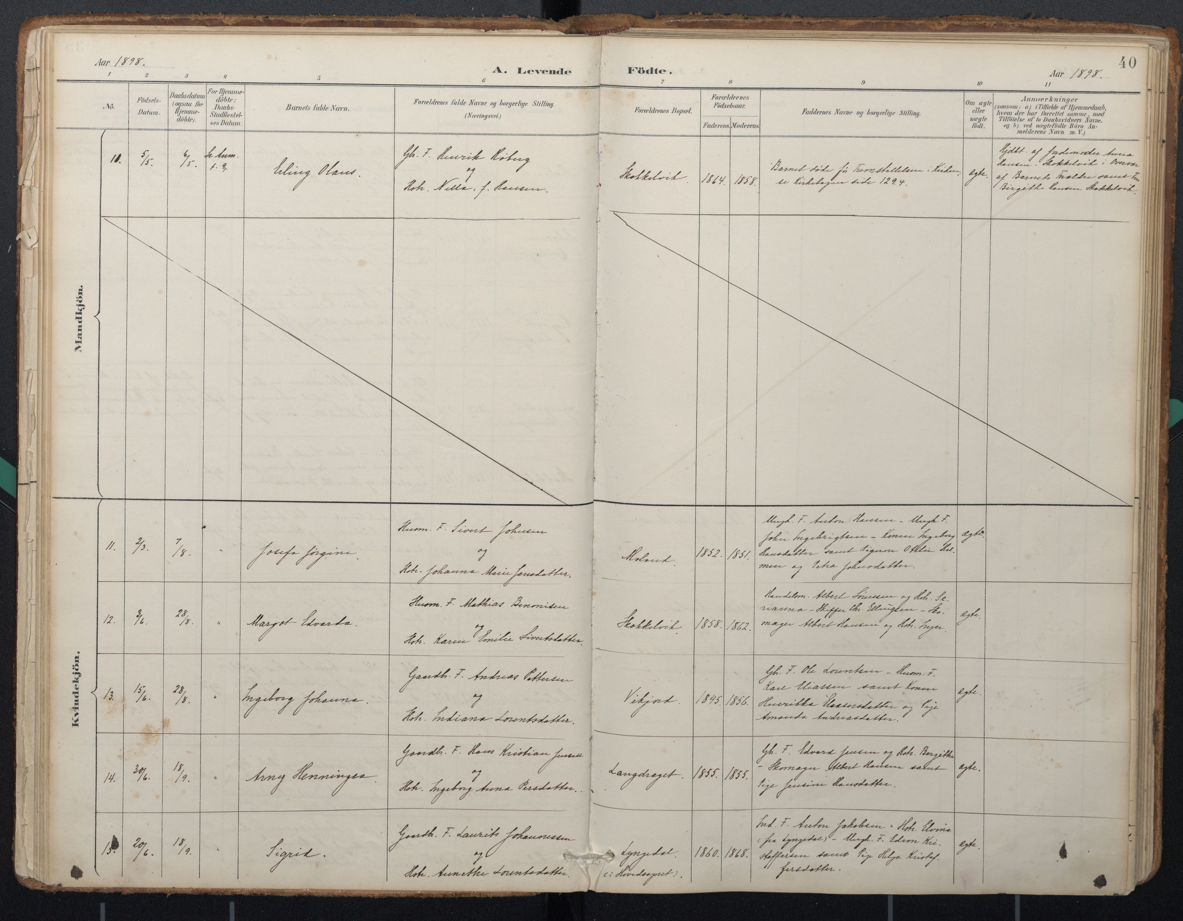 Ministerialprotokoller, klokkerbøker og fødselsregistre - Nordland, SAT/A-1459/884/L1193: Parish register (official) no. 884A01, 1888-1905, p. 40