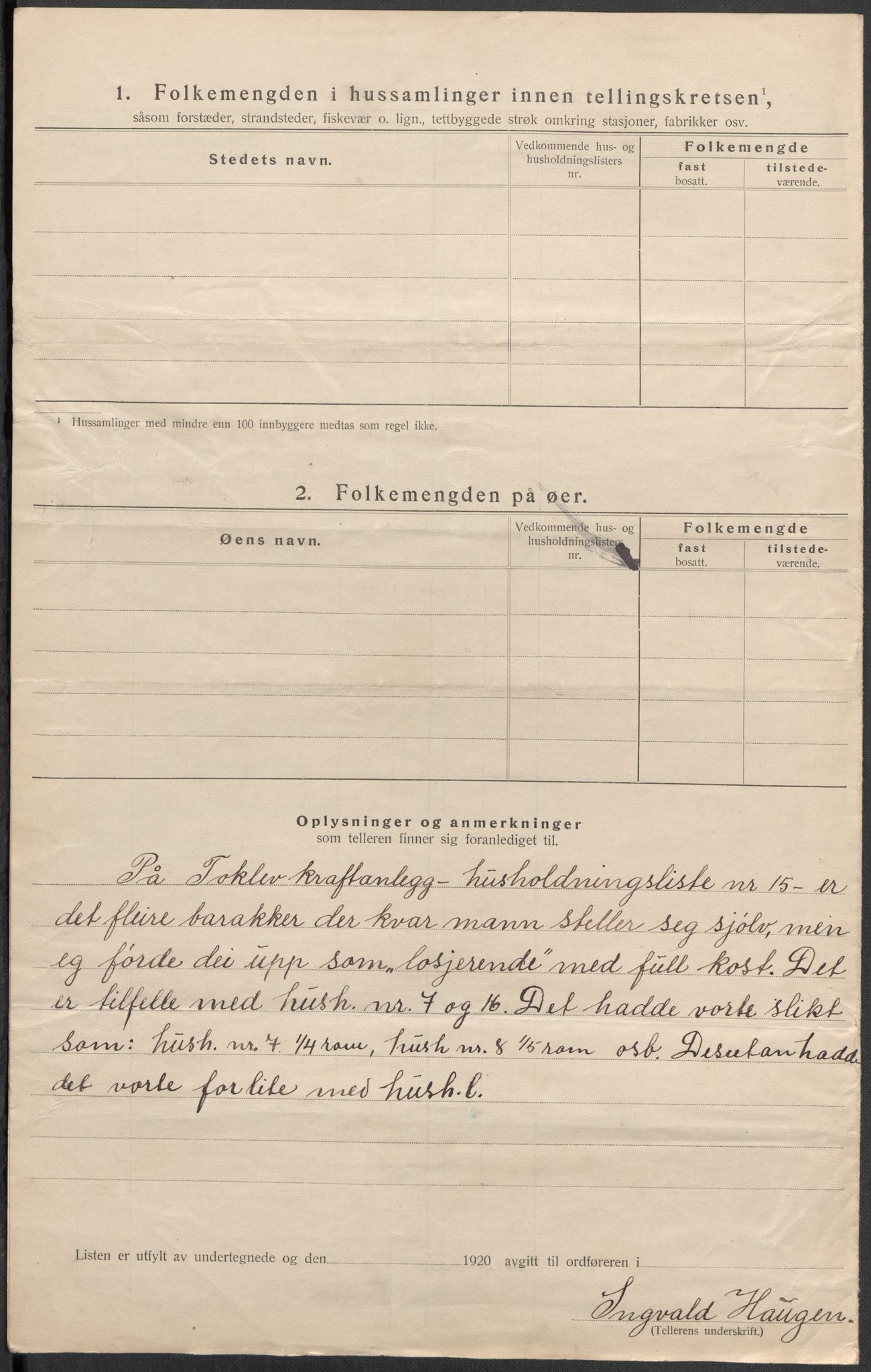 SAKO, 1920 census for Siljan, 1920, p. 7