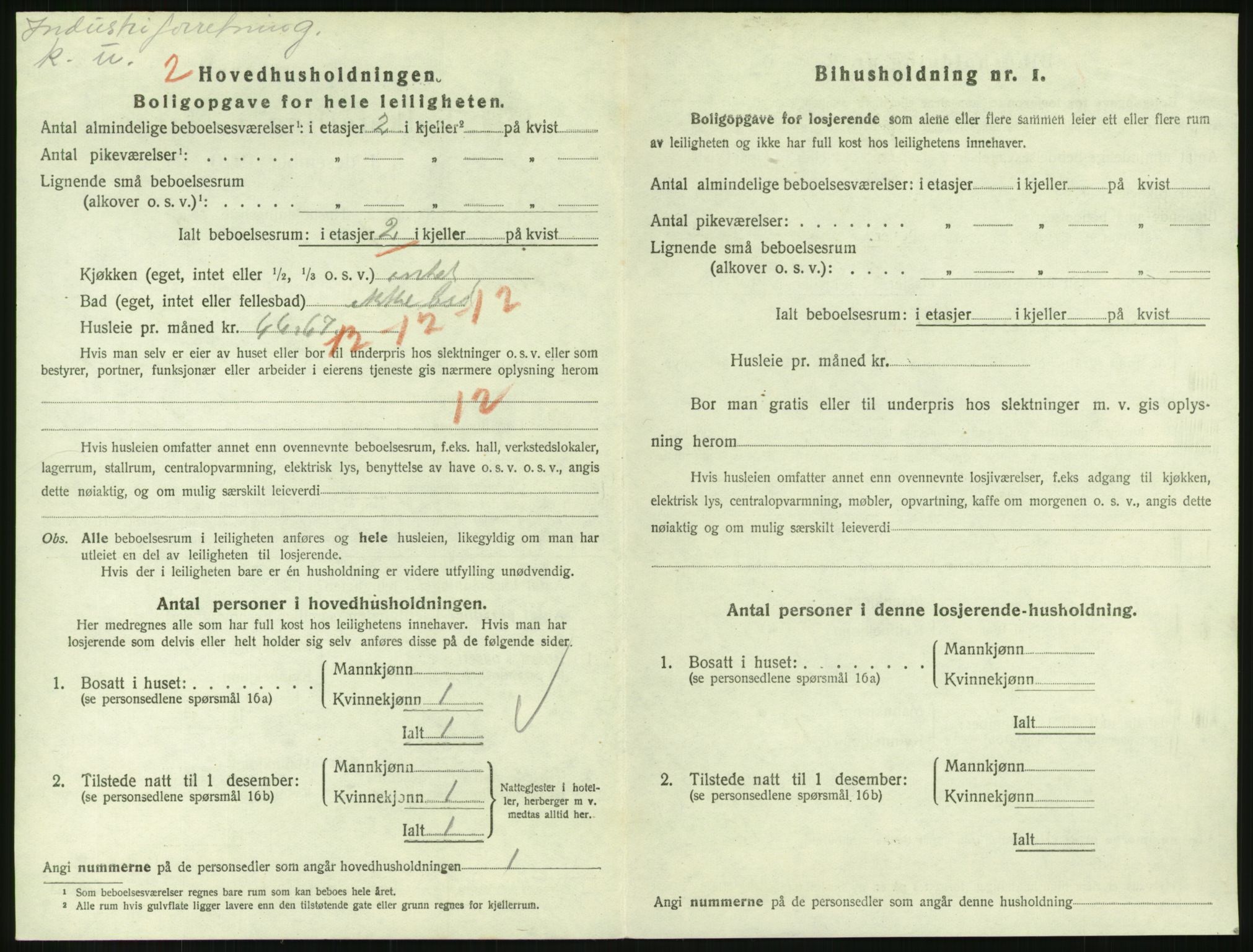 SAH, 1920 census for Lillehammer, 1920, p. 2139