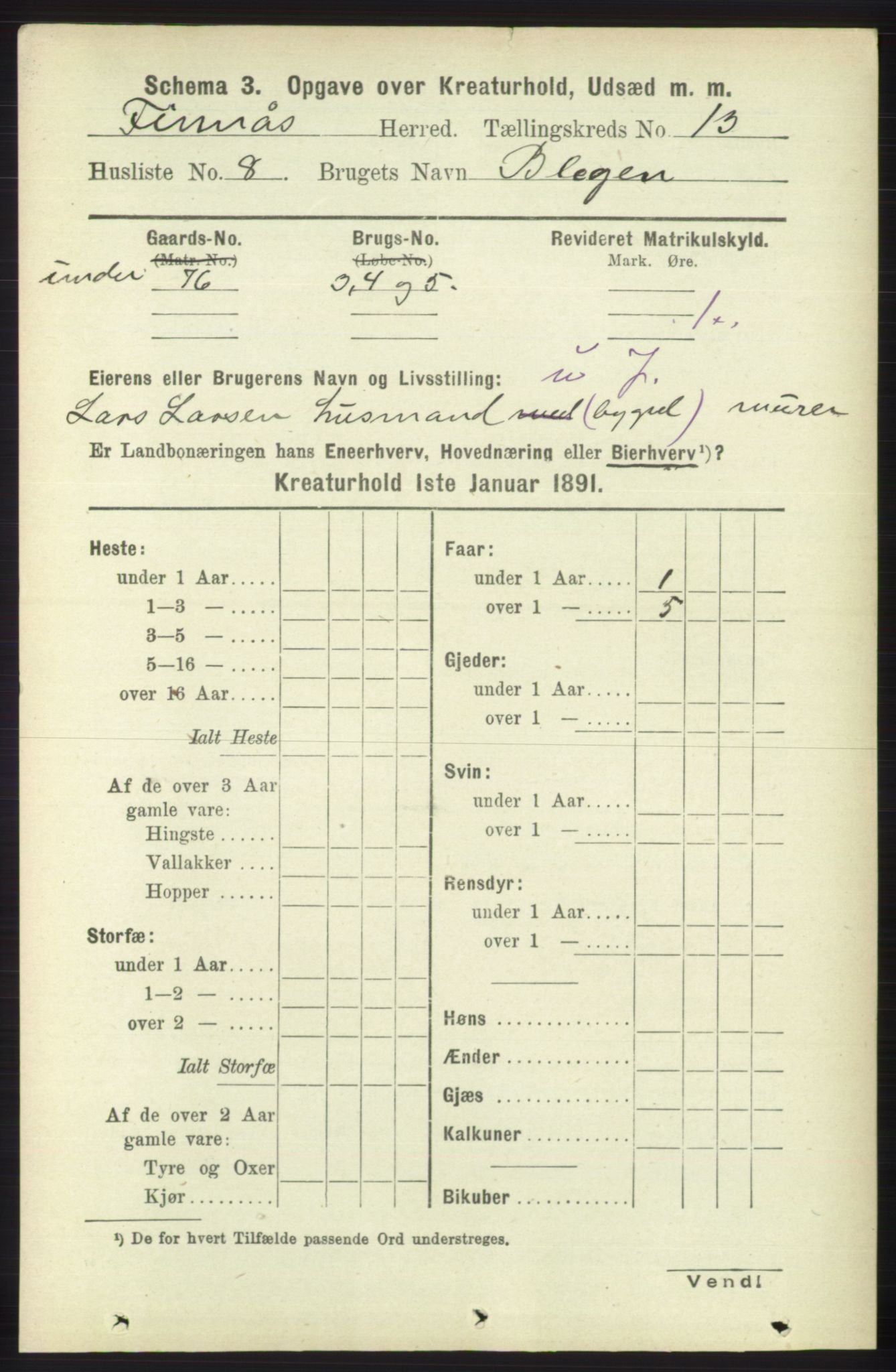 RA, 1891 census for 1218 Finnås, 1891, p. 7521