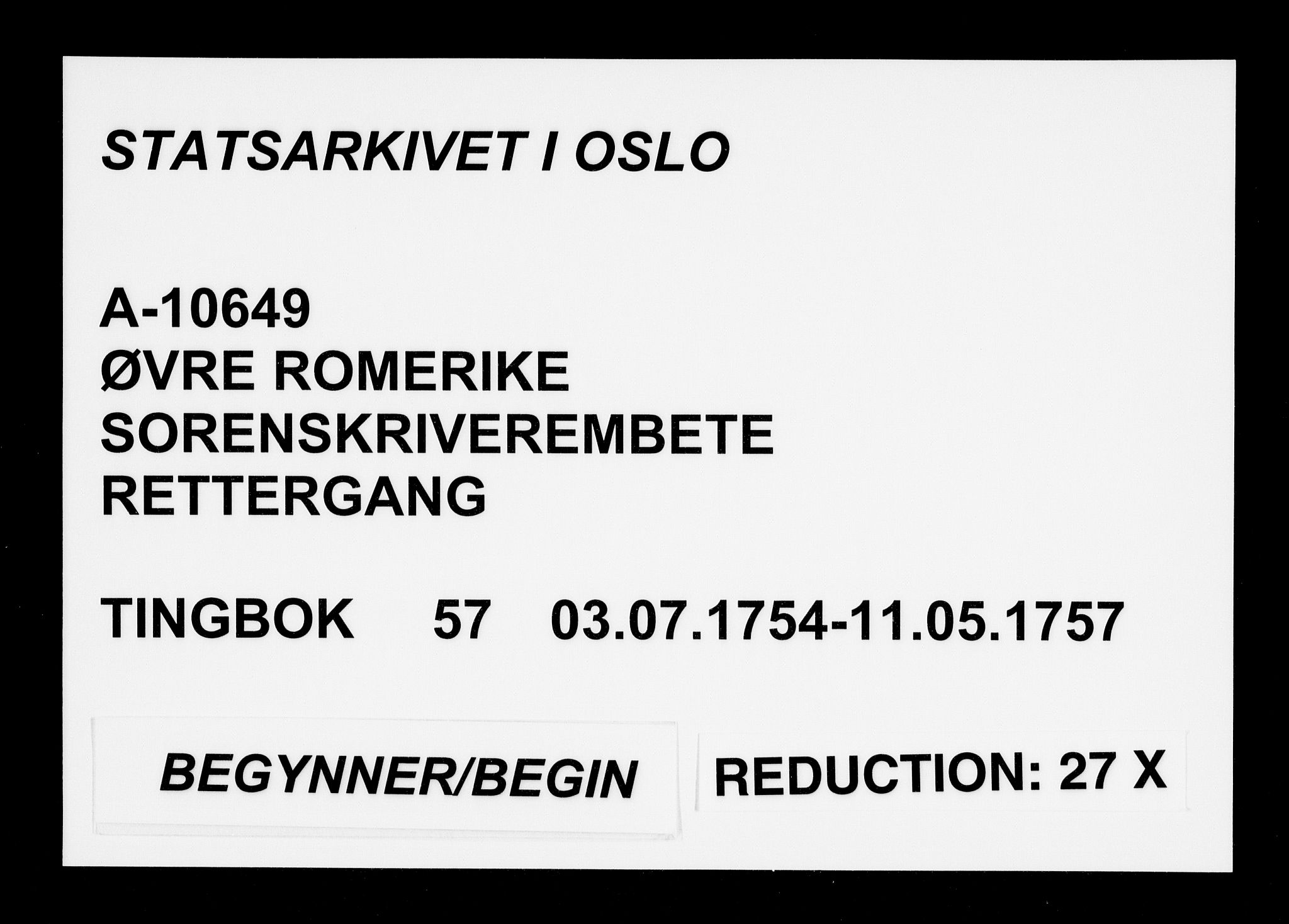 Øvre Romerike sorenskriveri, AV/SAO-A-10649/F/Fb/L0057: Tingbok 57, 1754-1757