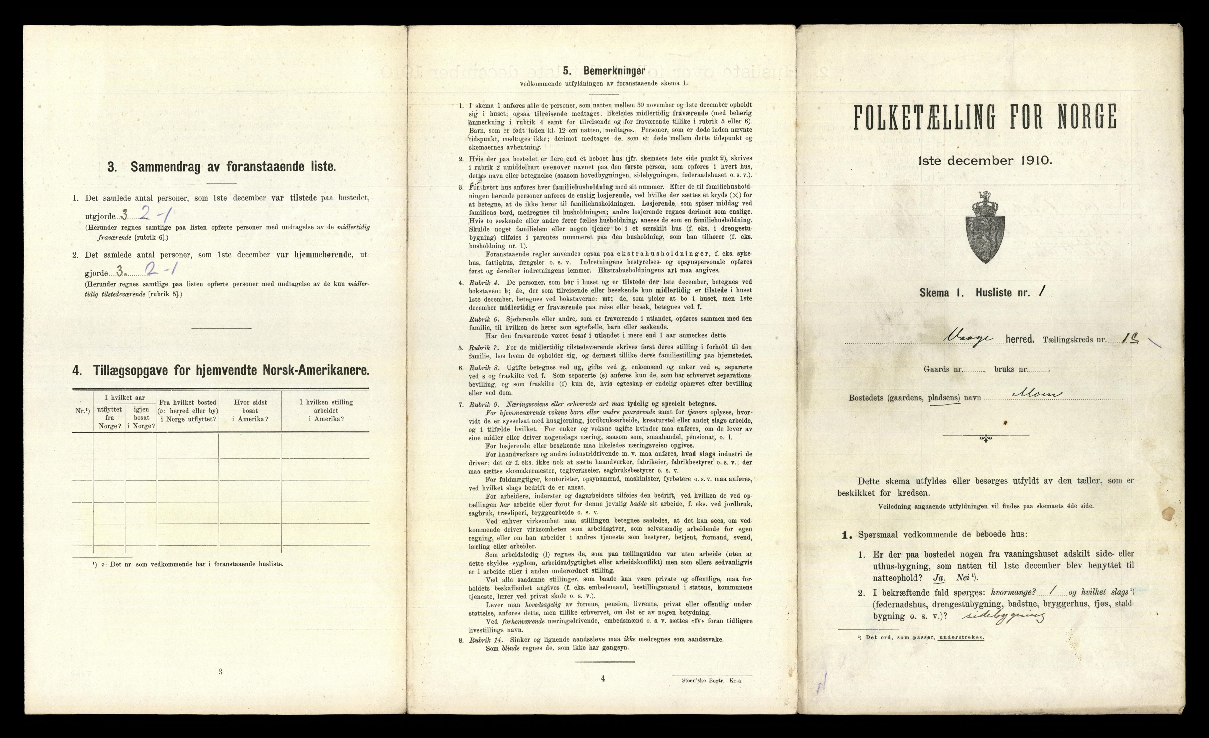 RA, 1910 census for Vågå, 1910, p. 433