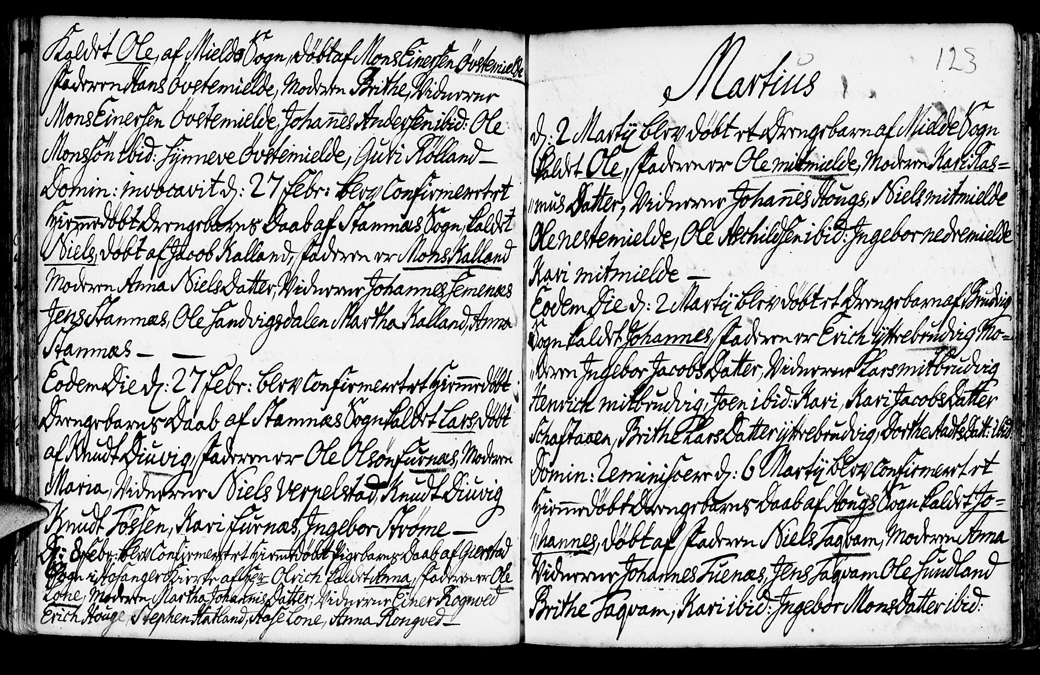 Haus sokneprestembete, AV/SAB-A-75601/H/Haa: Parish register (official) no. A 6, 1748-1758, p. 123