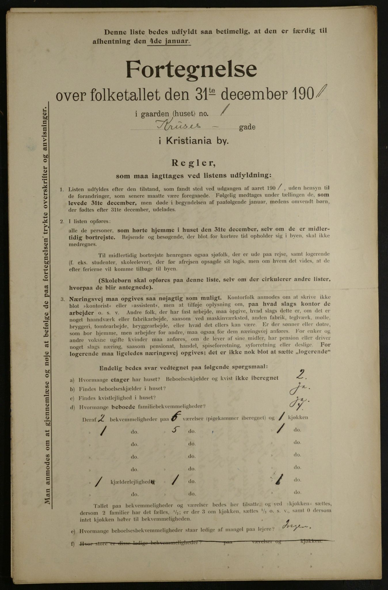 OBA, Municipal Census 1901 for Kristiania, 1901, p. 8449