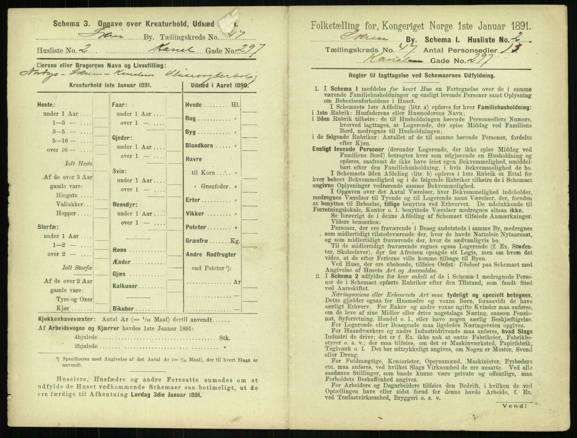 RA, 1891 census for 0806 Skien, 1891, p. 1632