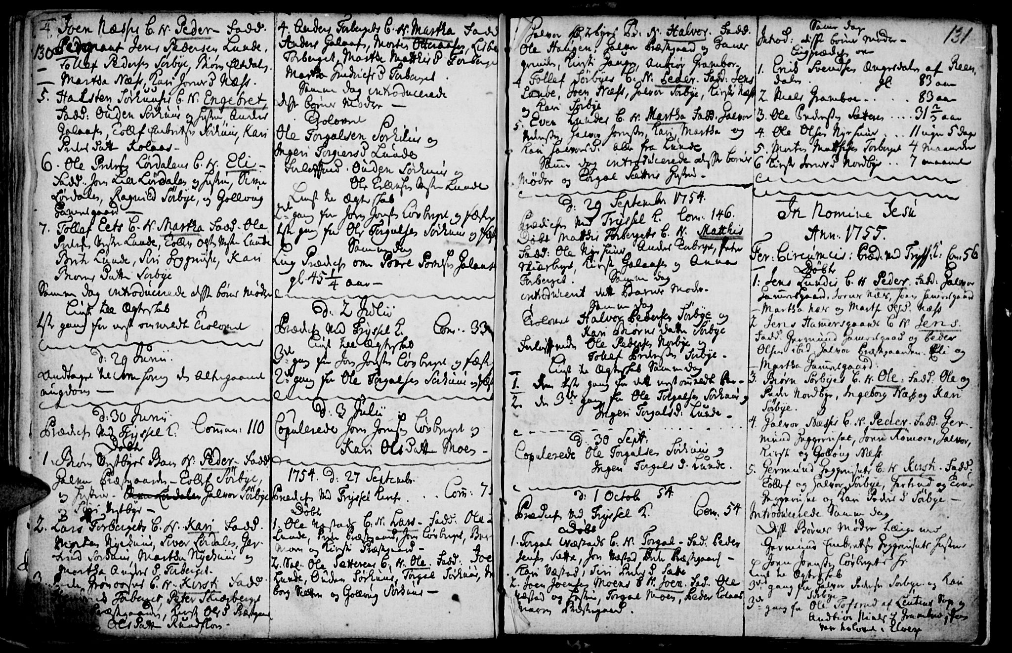 Elverum prestekontor, AV/SAH-PREST-044/H/Ha/Haa/L0001: Parish register (official) no. 1, 1730-1760, p. 130-131