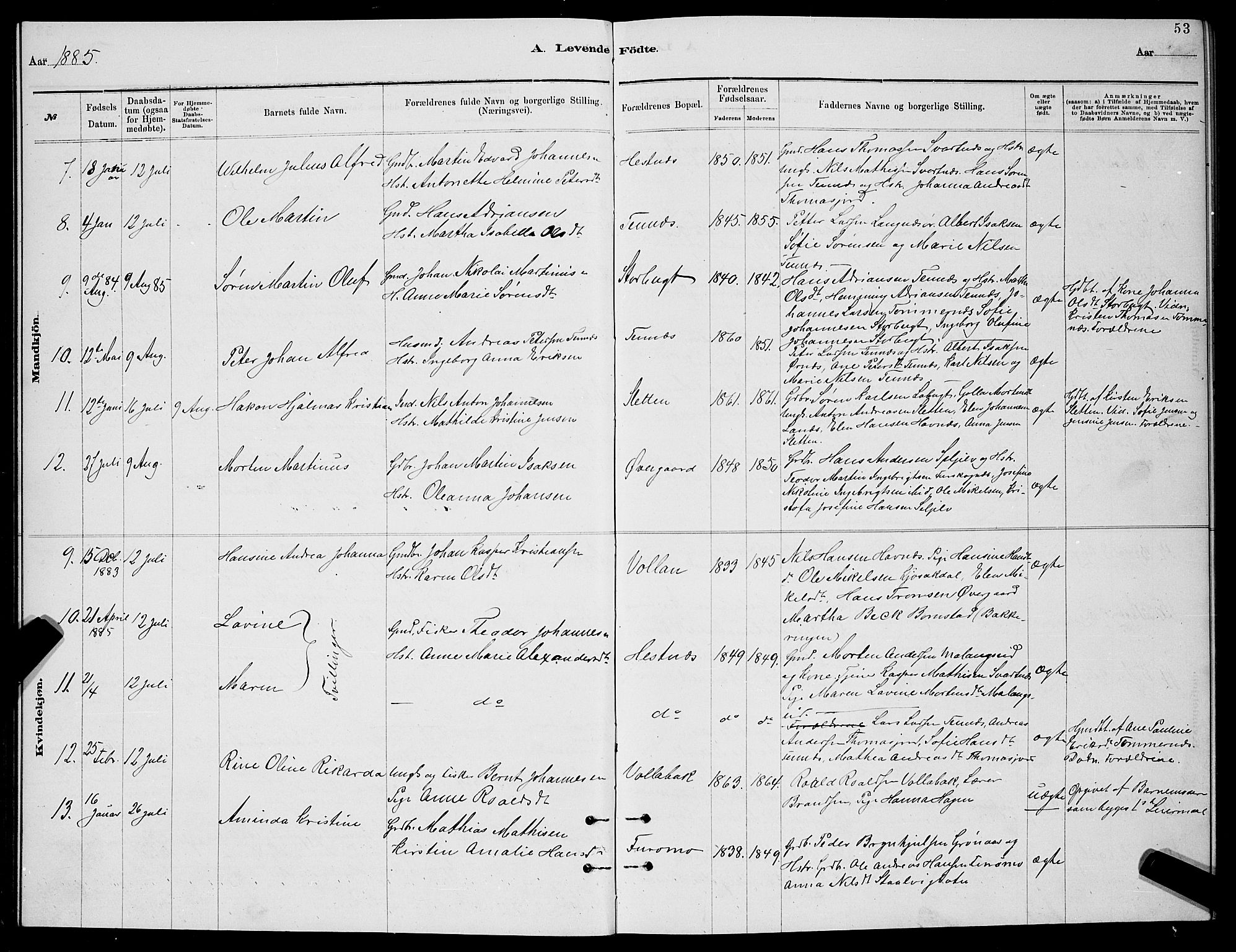 Balsfjord sokneprestembete, SATØ/S-1303/G/Ga/L0007klokker: Parish register (copy) no. 7, 1878-1889, p. 53
