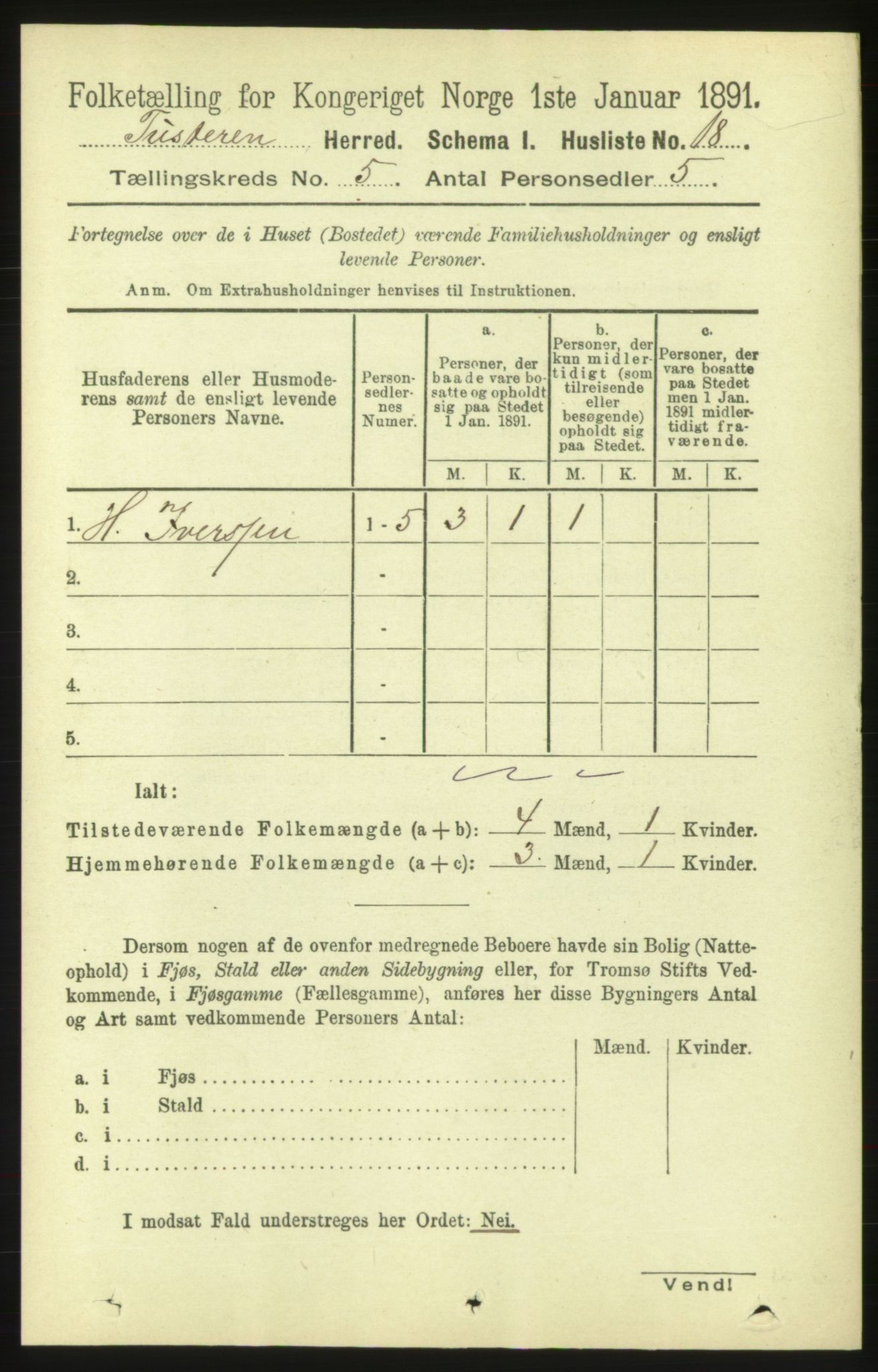 RA, 1891 census for 1572 Tustna, 1891, p. 1703