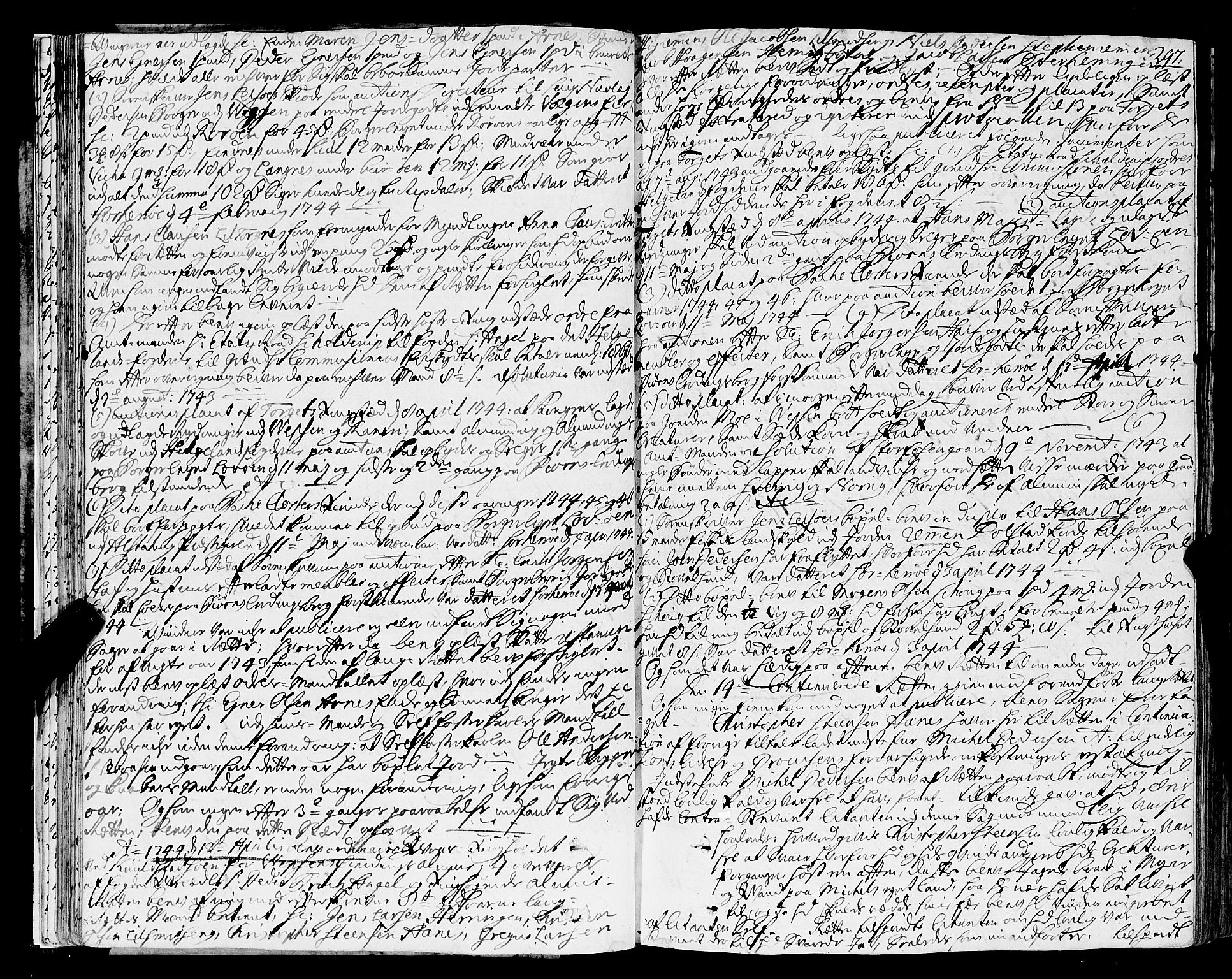 Helgeland sorenskriveri, AV/SAT-A-0004/1/1A/L0012: Tingbok 12B, 1743-1745, p. 296b-297a