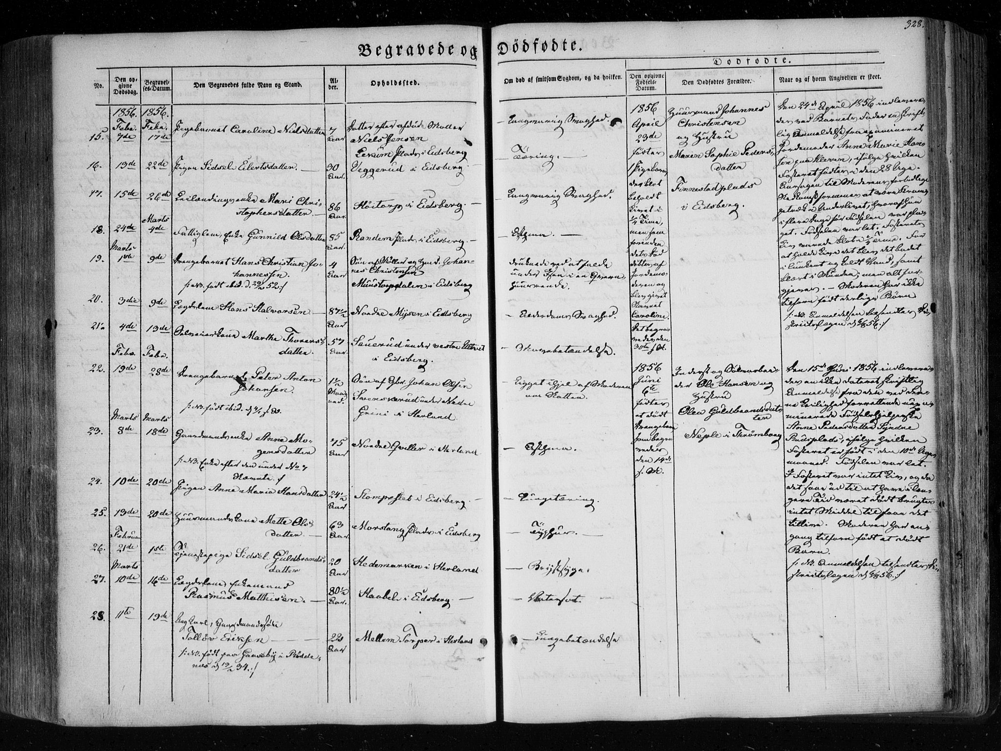 Eidsberg prestekontor Kirkebøker, SAO/A-10905/F/Fa/L0009: Parish register (official) no. I 9, 1849-1856, p. 328