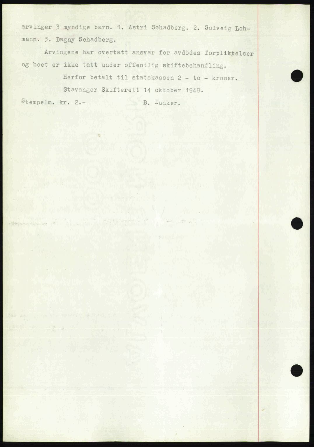 Stavanger byrett, AV/SAST-A-100455/002/G/Gb/L0023: Mortgage book no. A12, 1948-1949, Diary no: : 2402/1948