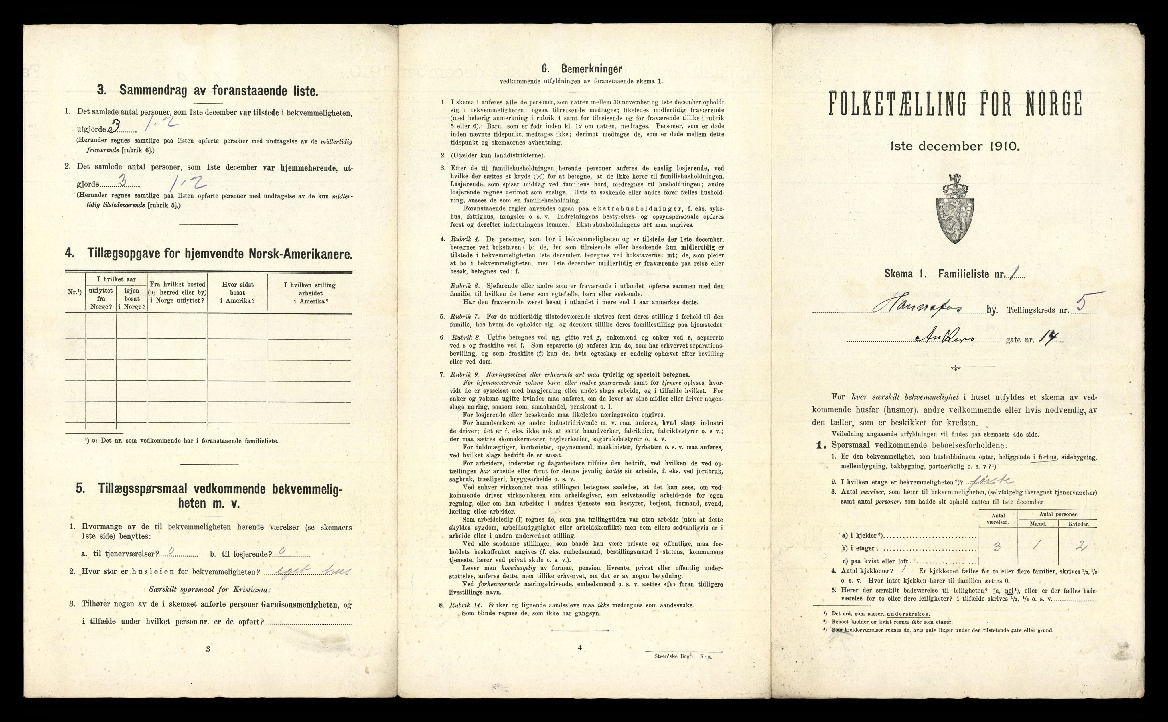 RA, 1910 census for Hønefoss, 1910, p. 915