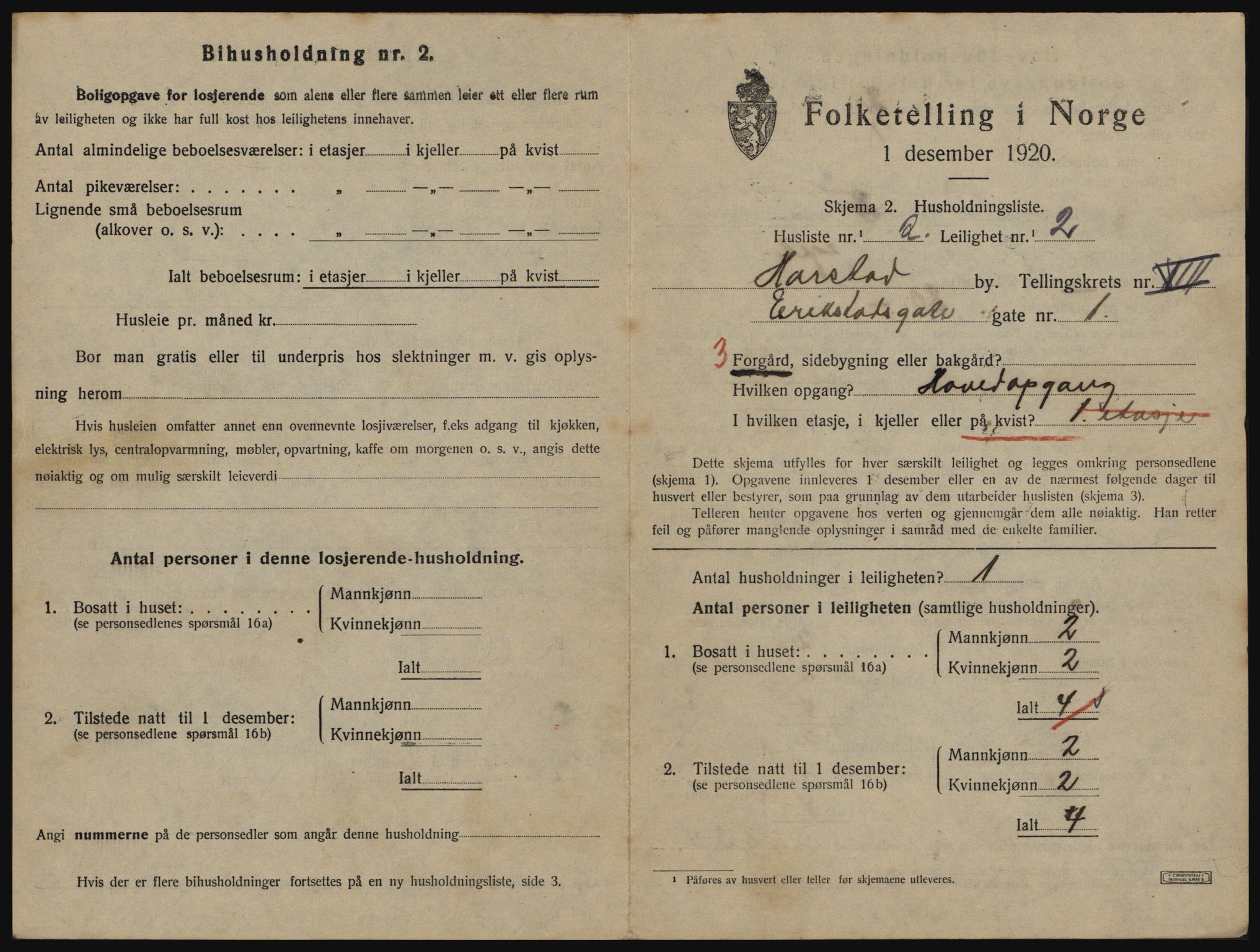 SATØ, 1920 census for Harstad, 1920, p. 2121