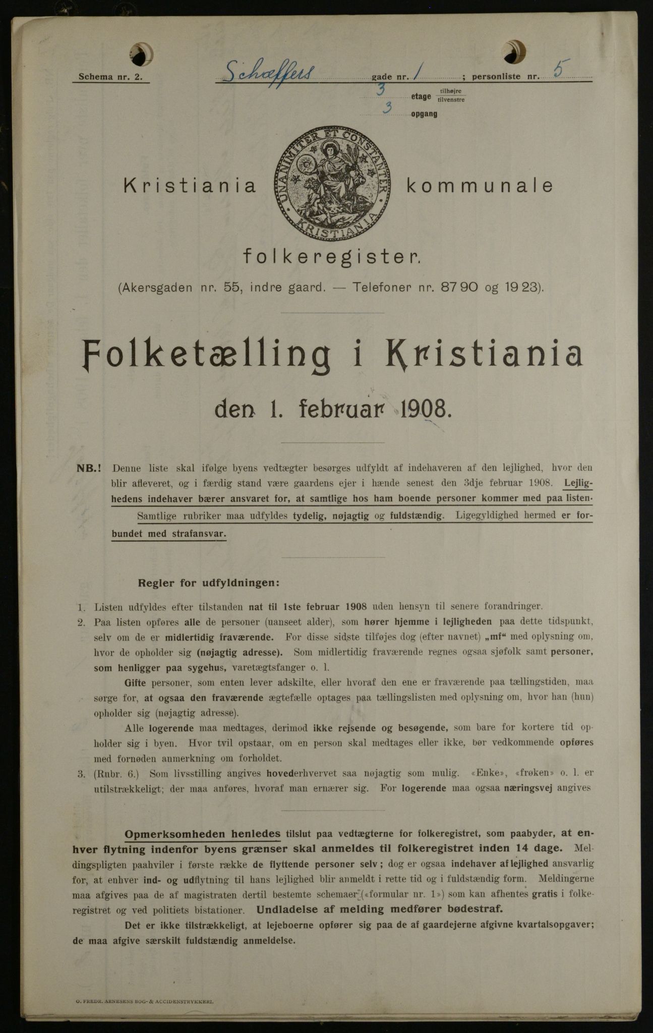 OBA, Municipal Census 1908 for Kristiania, 1908, p. 83649