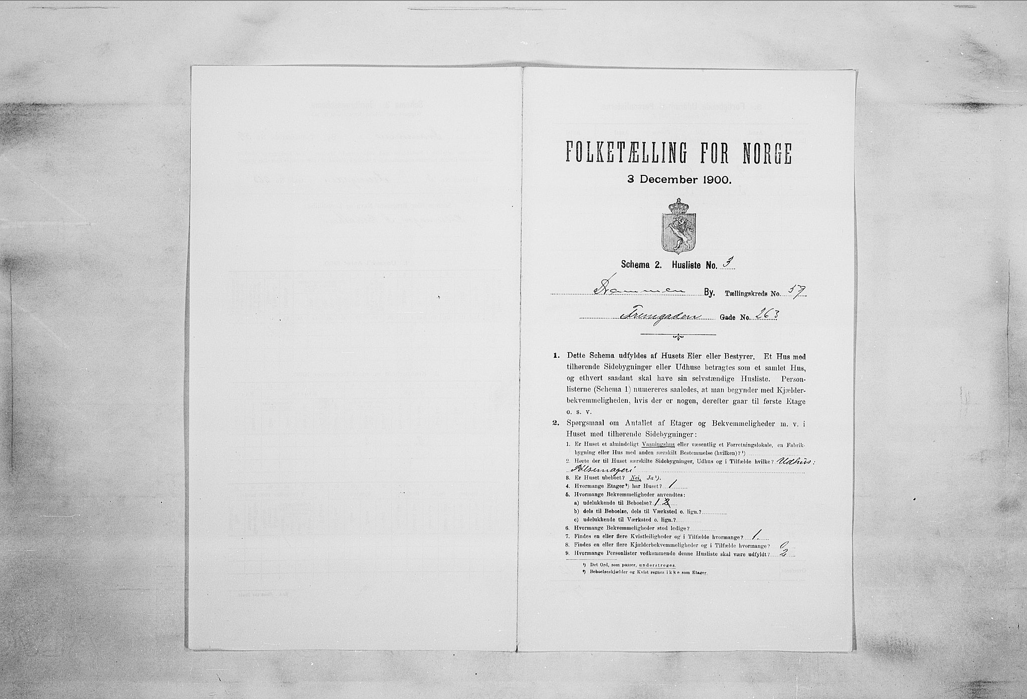 RA, 1900 census for Drammen, 1900, p. 13860