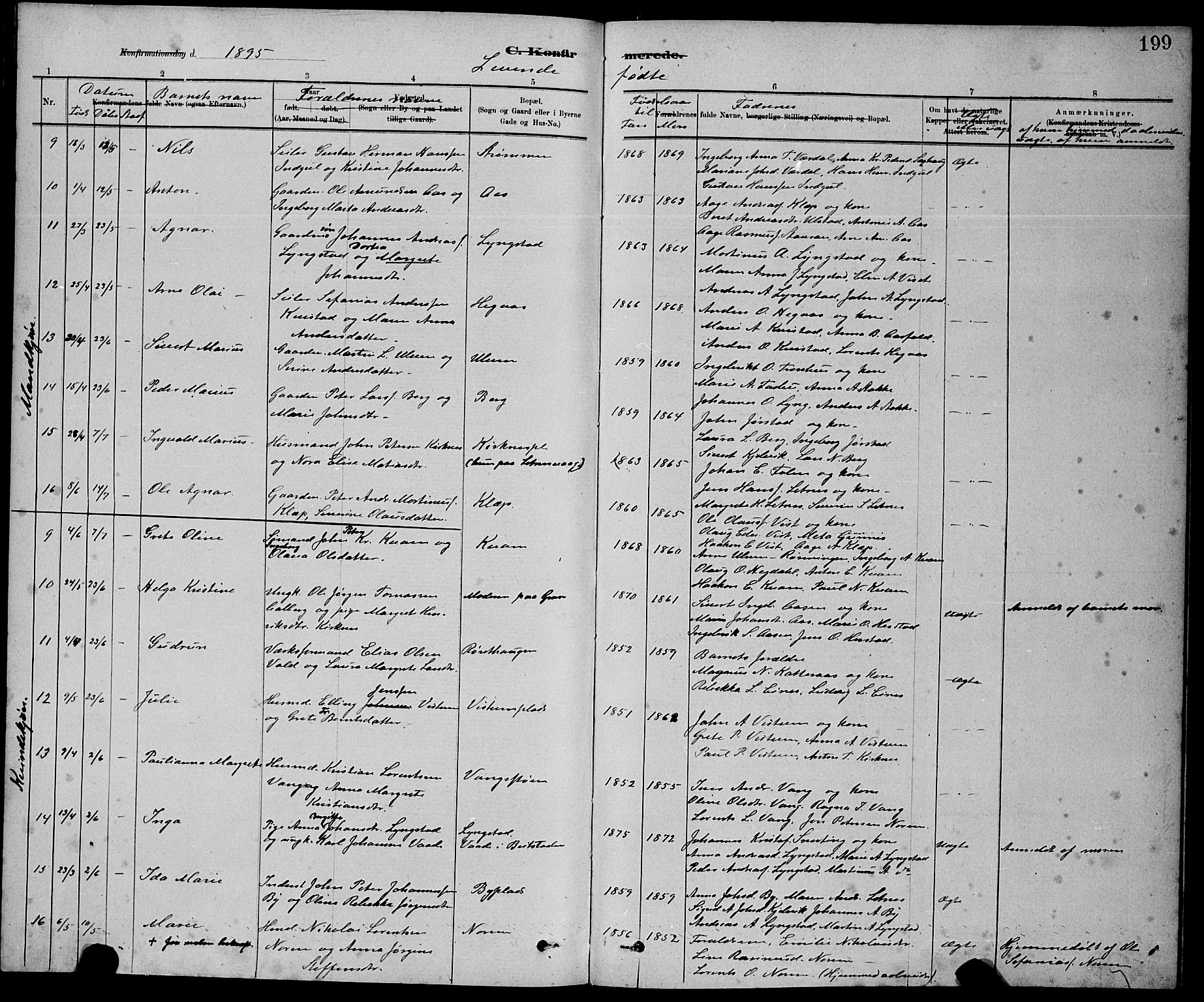 Ministerialprotokoller, klokkerbøker og fødselsregistre - Nord-Trøndelag, AV/SAT-A-1458/730/L0301: Parish register (copy) no. 730C04, 1880-1897, p. 199