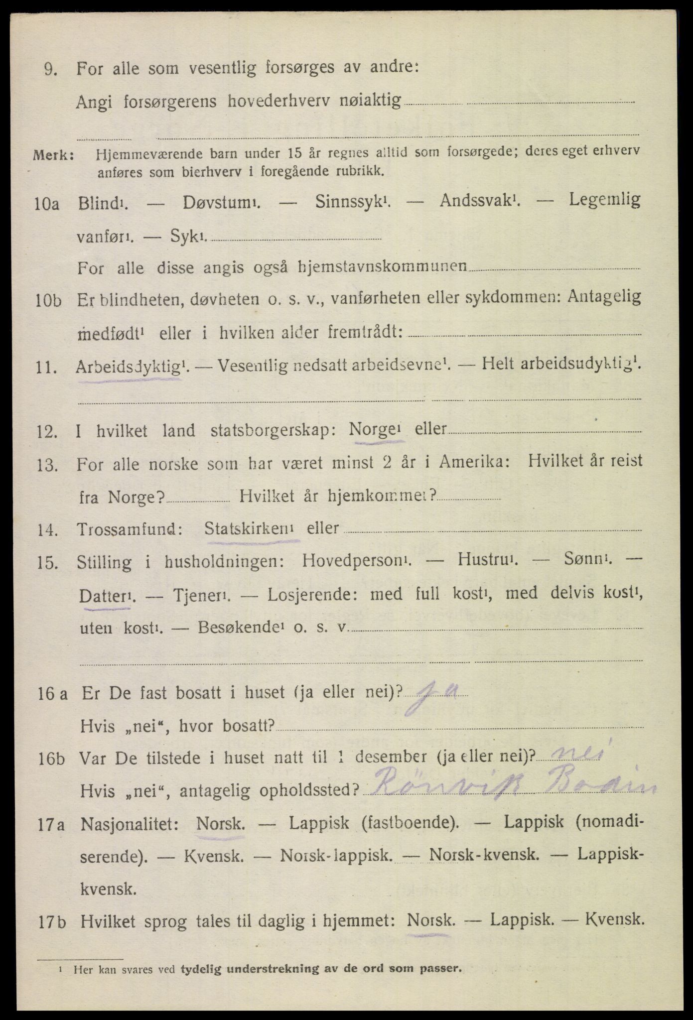 SAT, 1920 census for Bodin, 1920, p. 3445