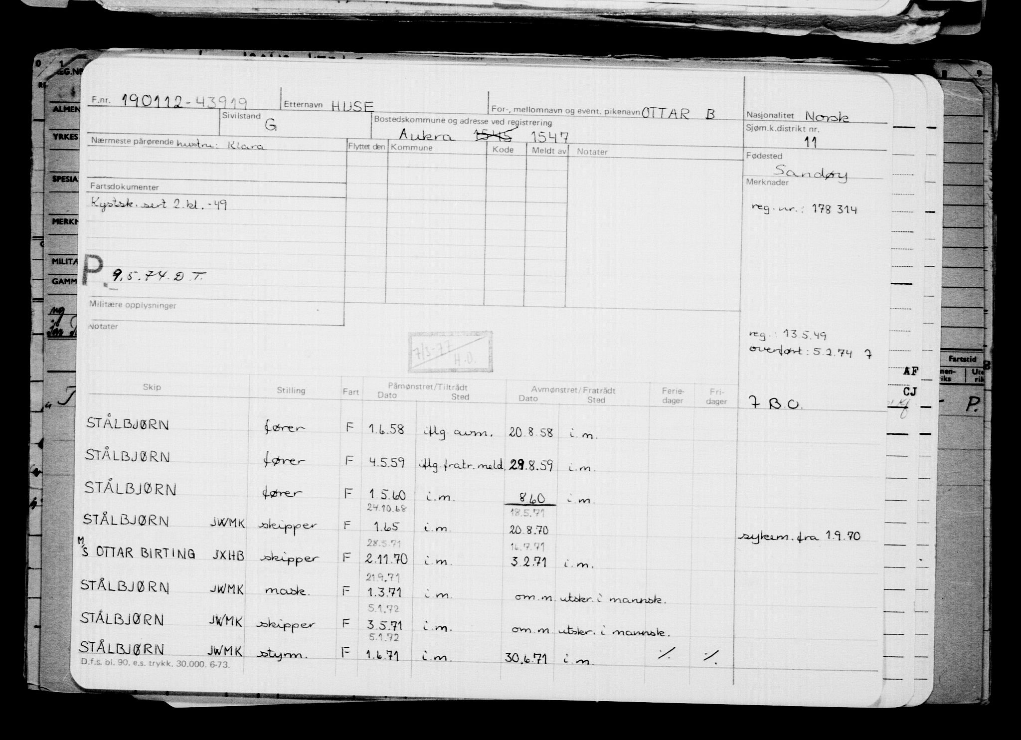 Direktoratet for sjømenn, AV/RA-S-3545/G/Gb/L0102: Hovedkort, 1912, p. 286