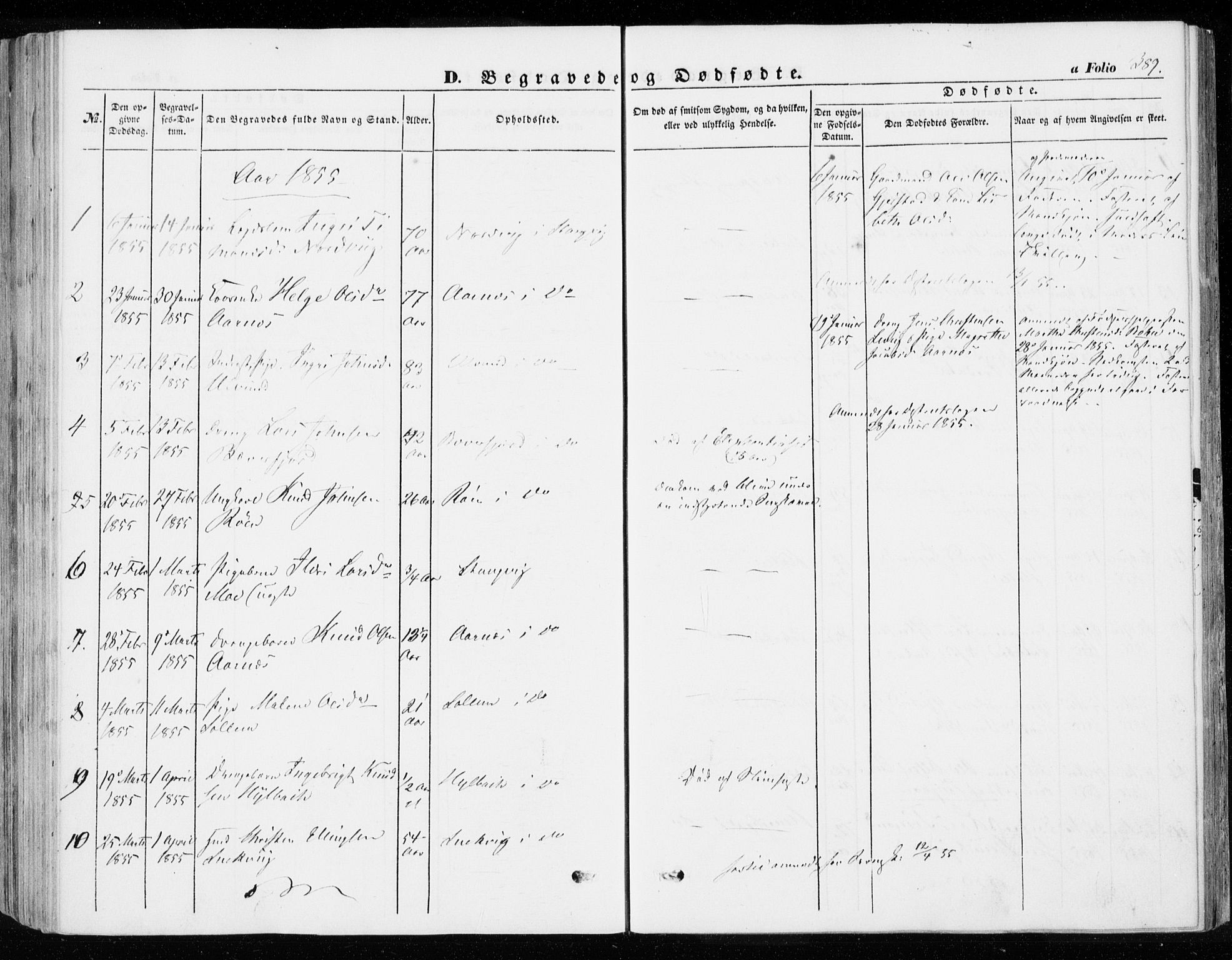 Ministerialprotokoller, klokkerbøker og fødselsregistre - Møre og Romsdal, SAT/A-1454/592/L1026: Parish register (official) no. 592A04, 1849-1867, p. 389