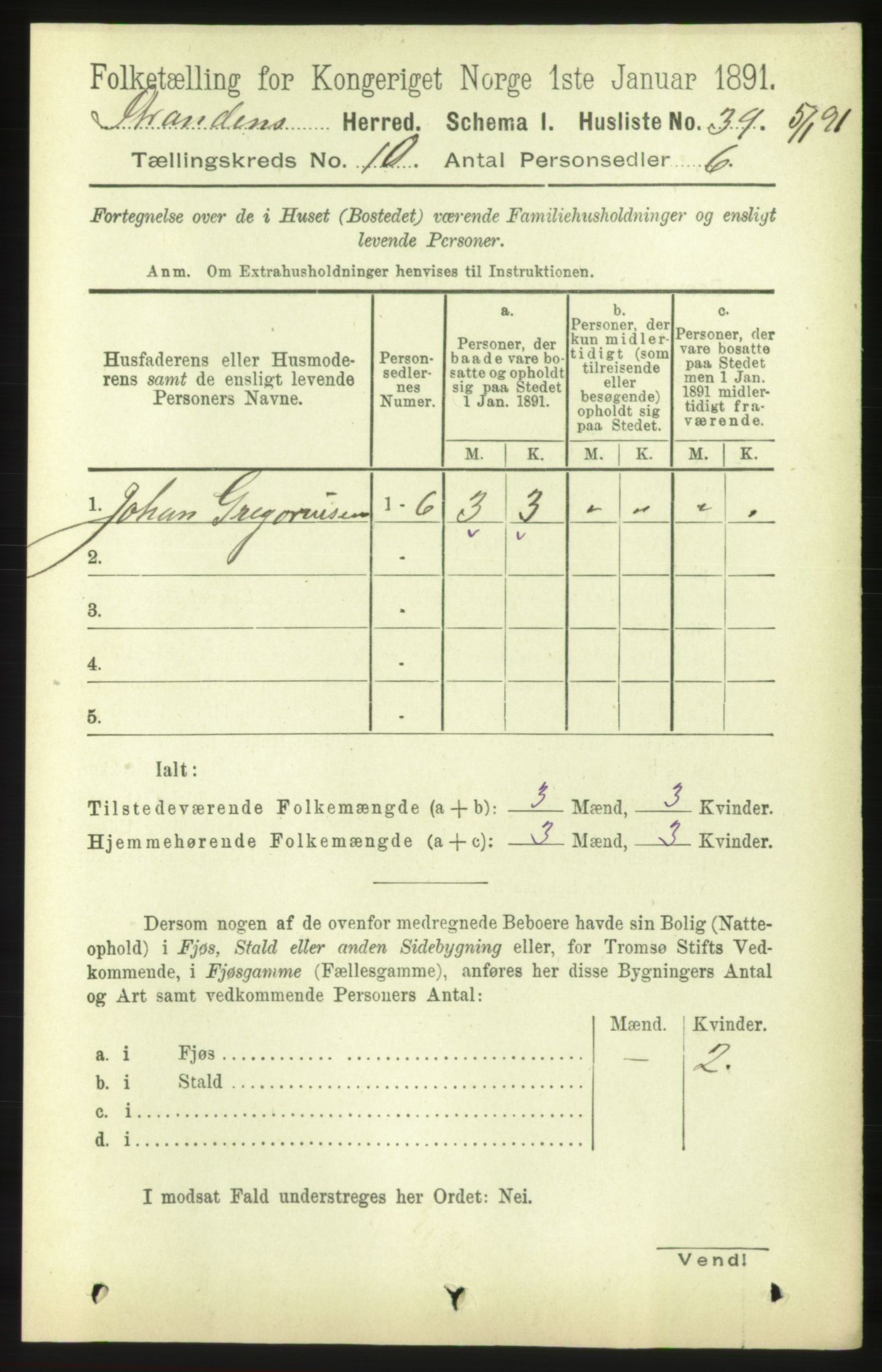 RA, 1891 census for 1525 Stranda, 1891, p. 2383