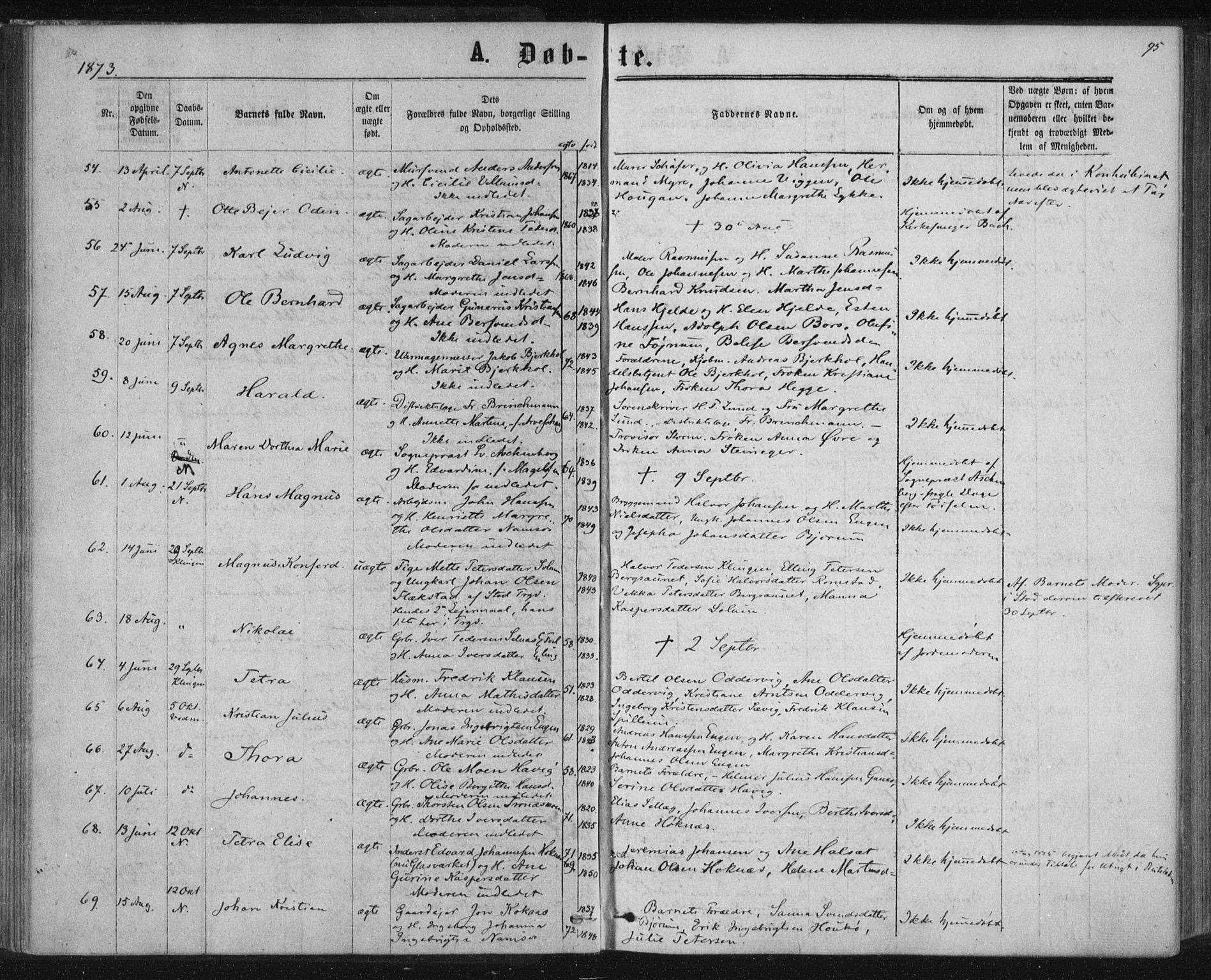 Ministerialprotokoller, klokkerbøker og fødselsregistre - Nord-Trøndelag, SAT/A-1458/768/L0570: Parish register (official) no. 768A05, 1865-1874, p. 95