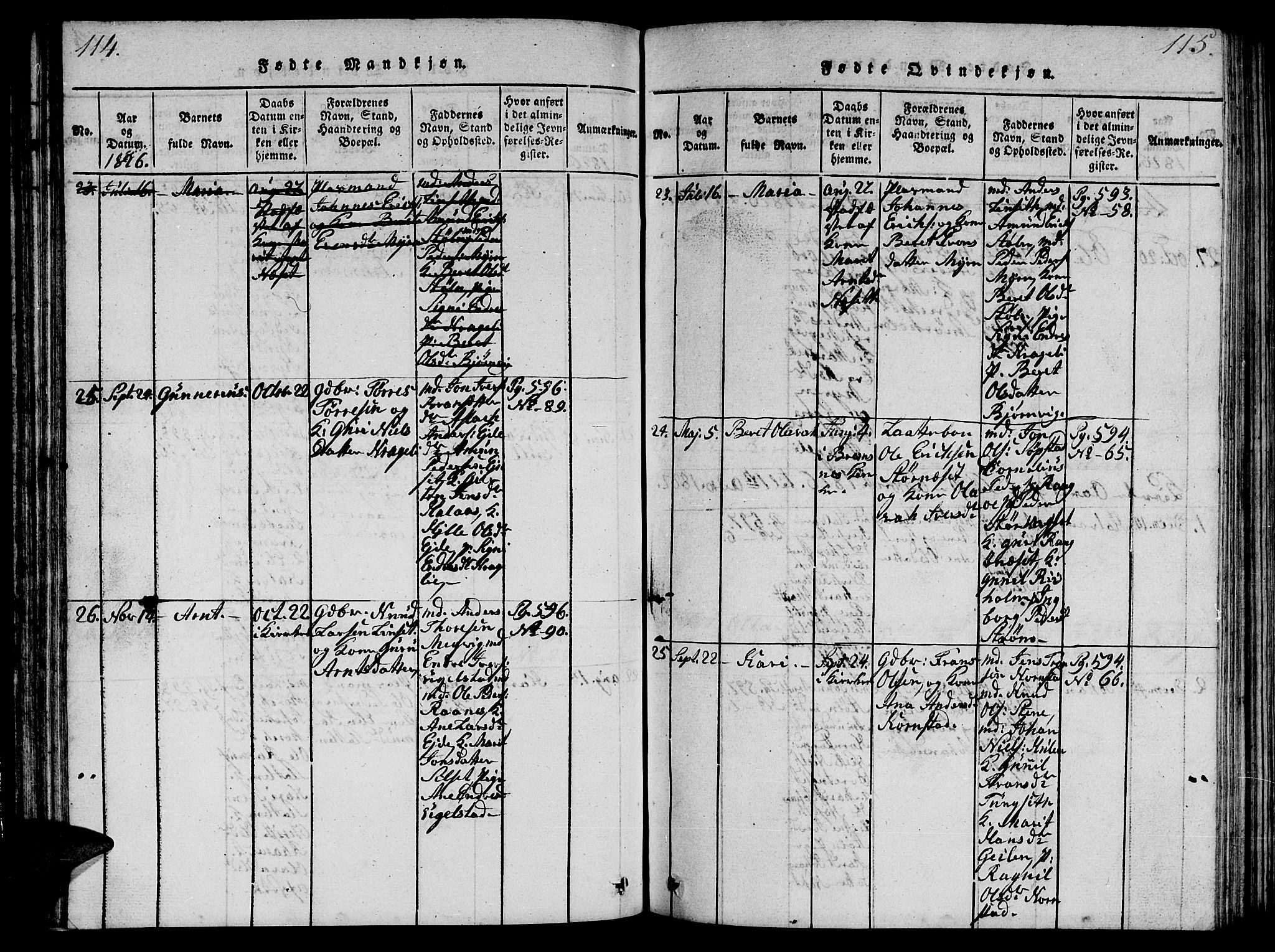 Ministerialprotokoller, klokkerbøker og fødselsregistre - Møre og Romsdal, AV/SAT-A-1454/570/L0831: Parish register (official) no. 570A05, 1819-1829, p. 114-115